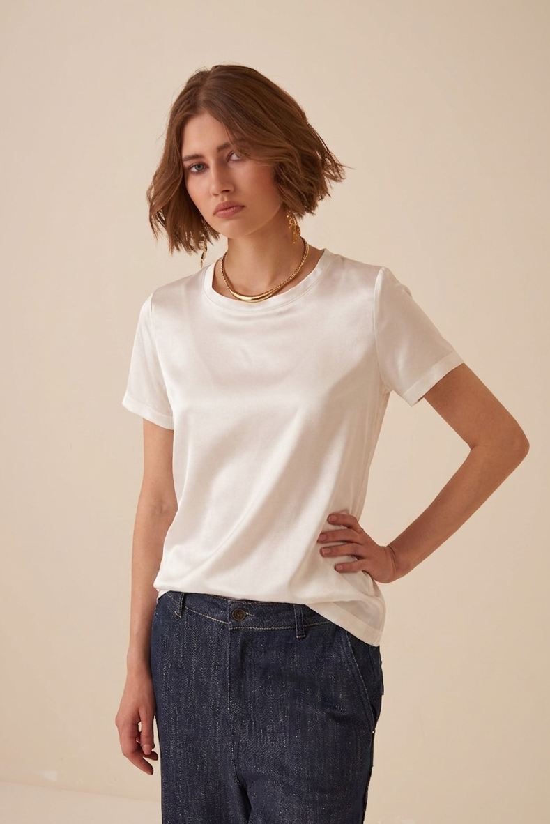 T-Shirt girocollo di Seta