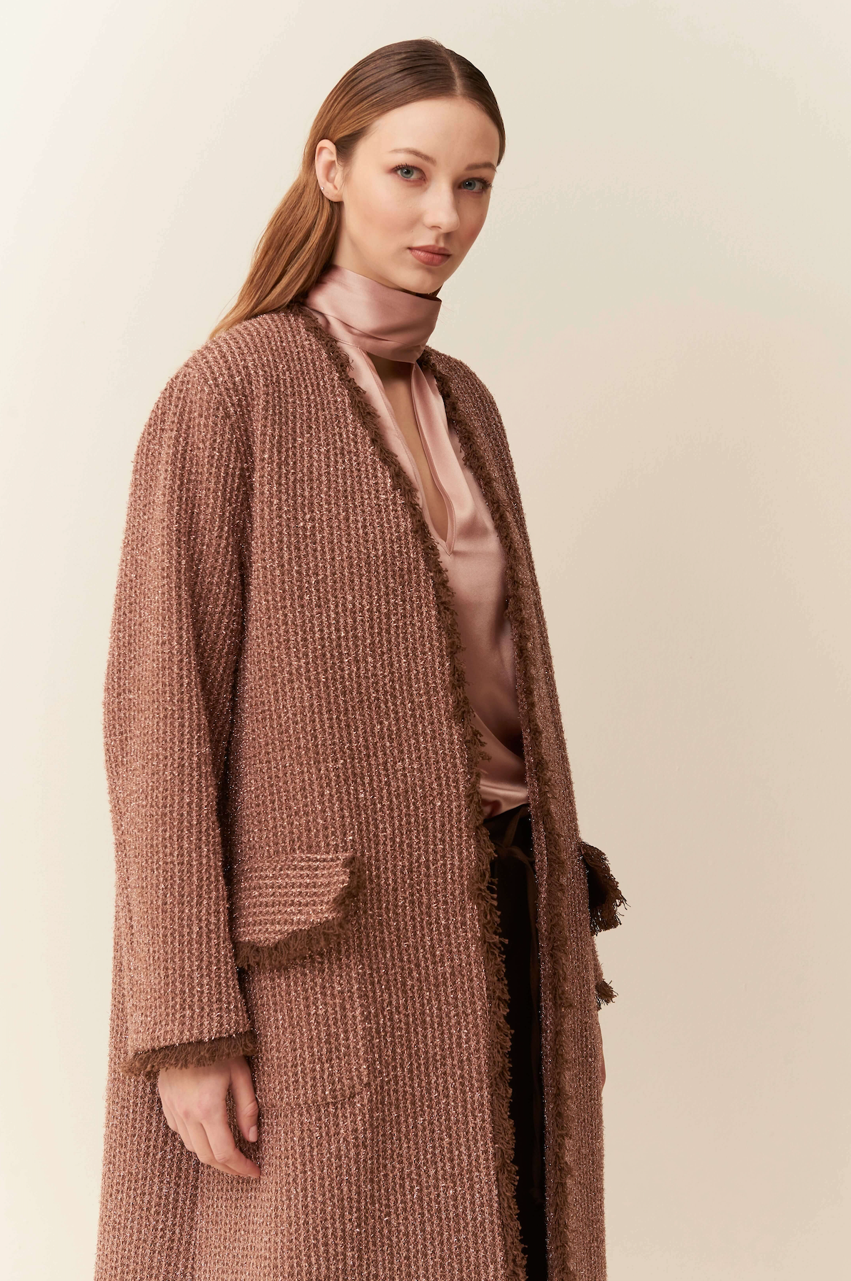 Spolvero lungo jacquard lurex