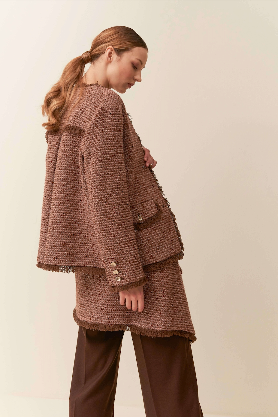 Giacca Boxy in jacquard lurex