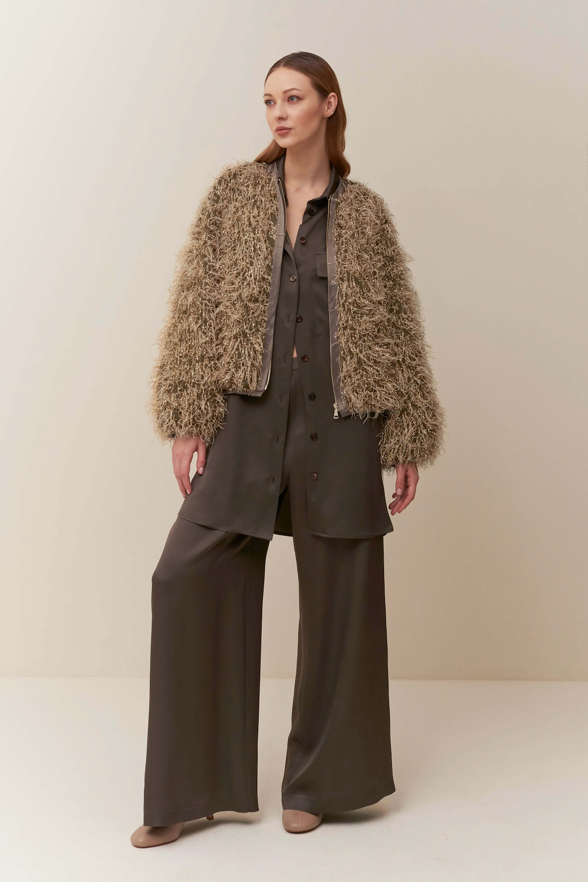 Pantalone palazzo in crêpe