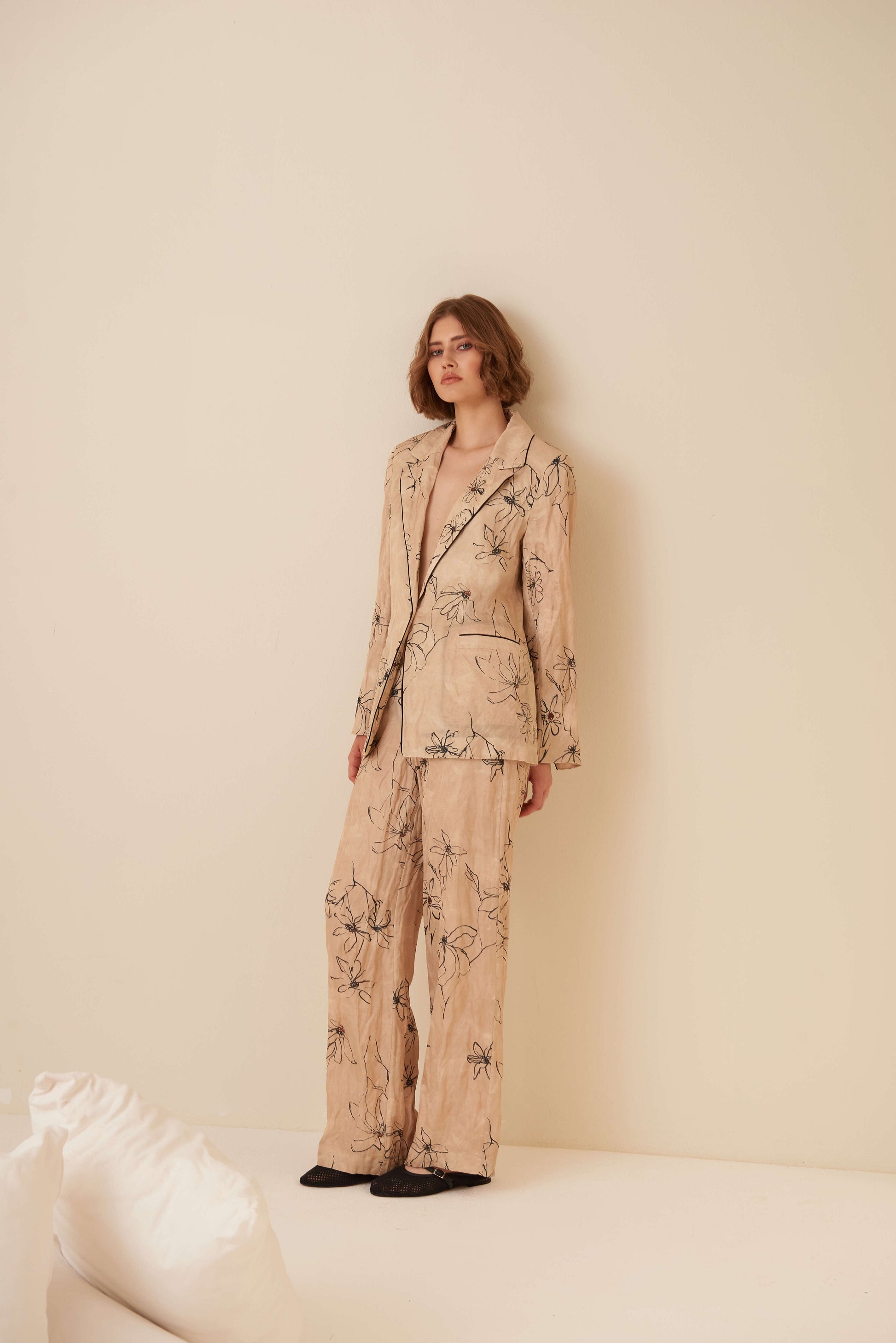 Giacca monopetto con piping