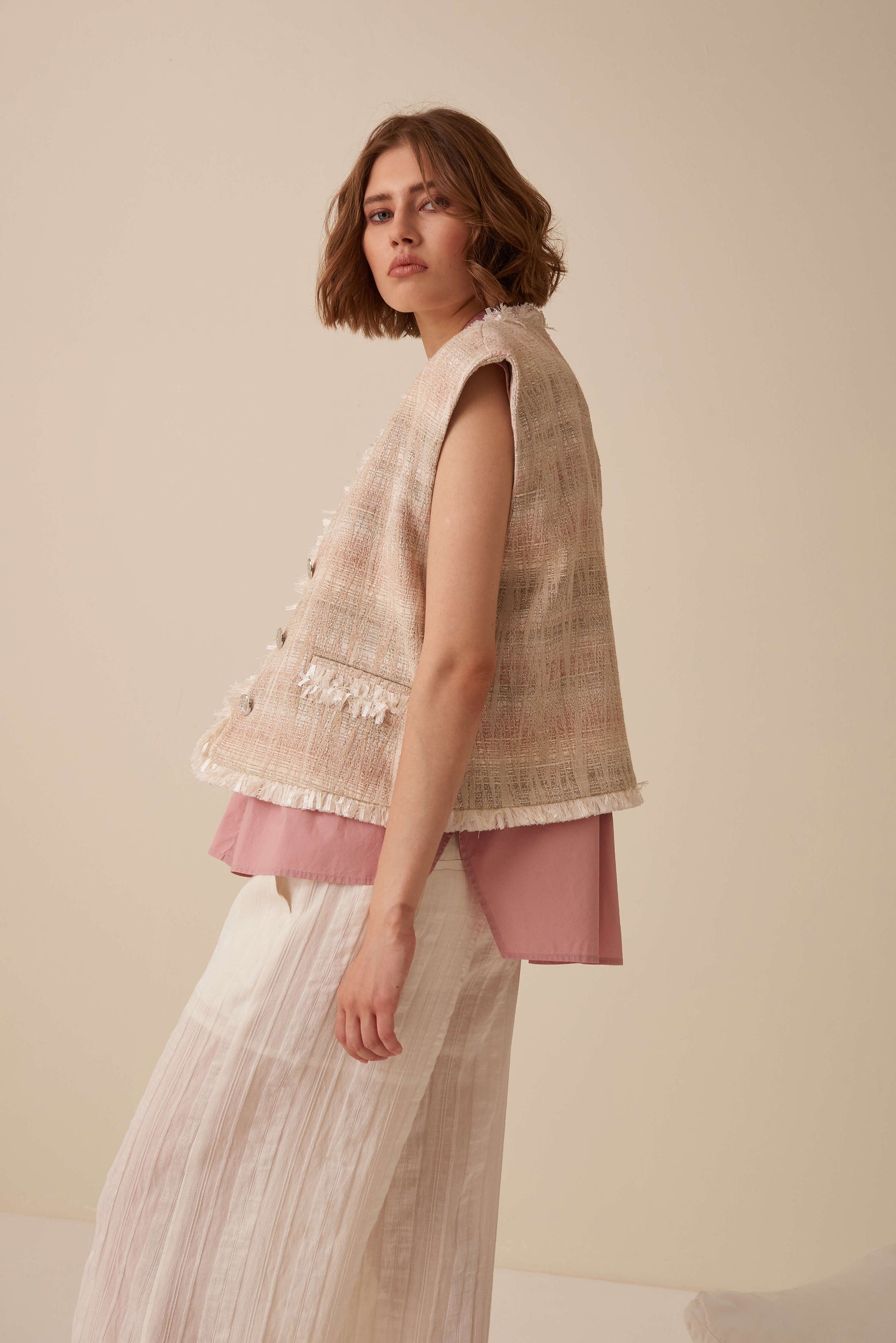 Gillet over con frangetta