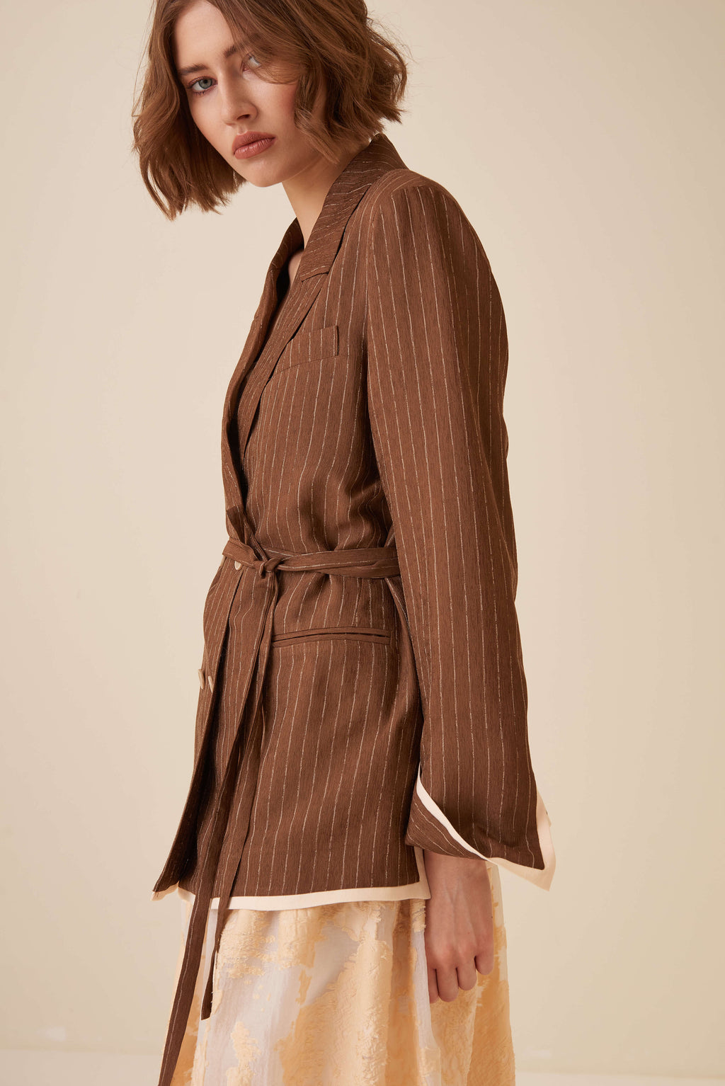 Giacca gessata destrutturata