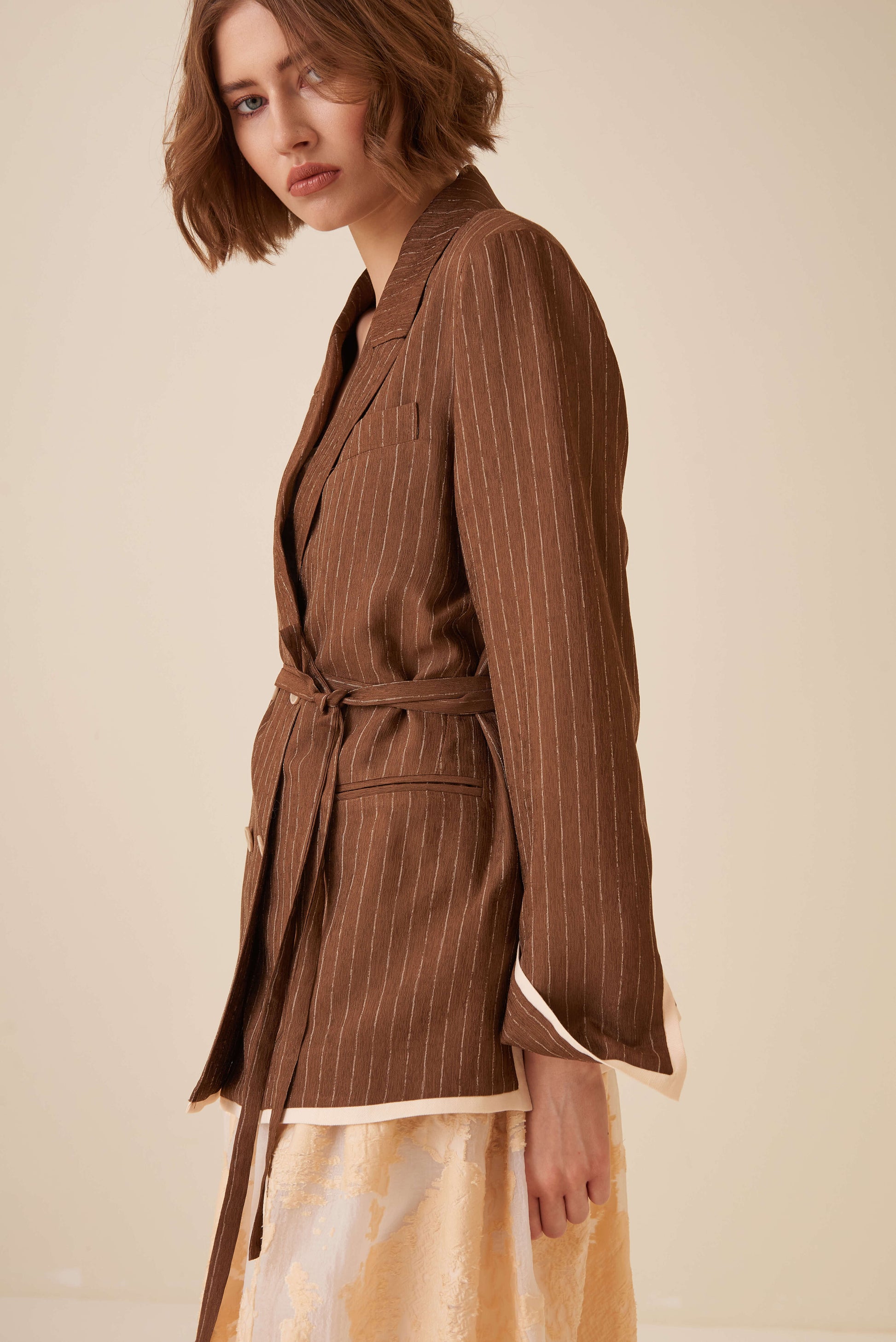 Giacca gessata destrutturata