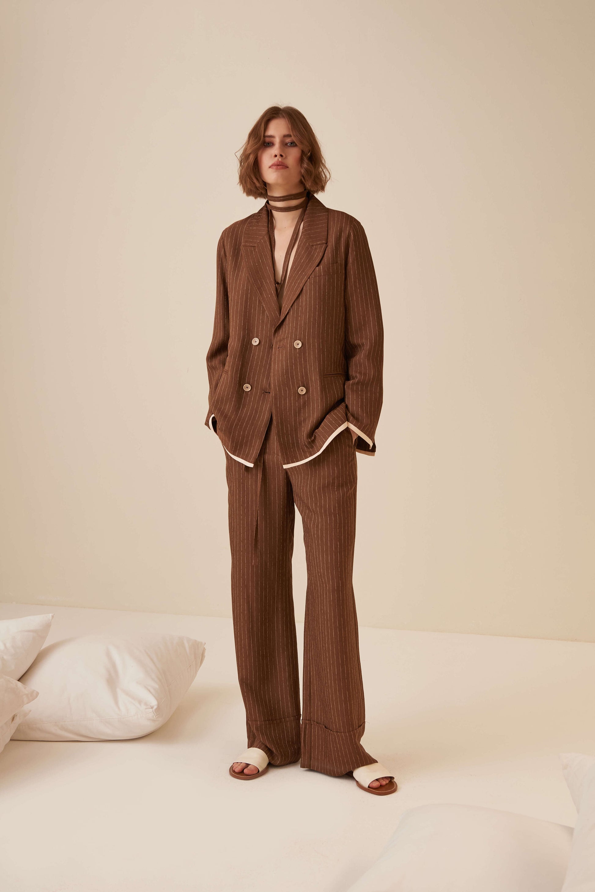 Giacca gessata destrutturata