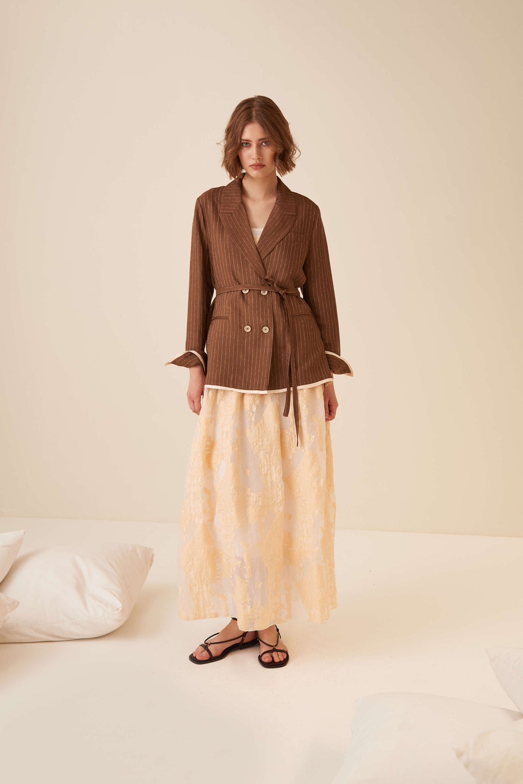 Giacca gessata destrutturata