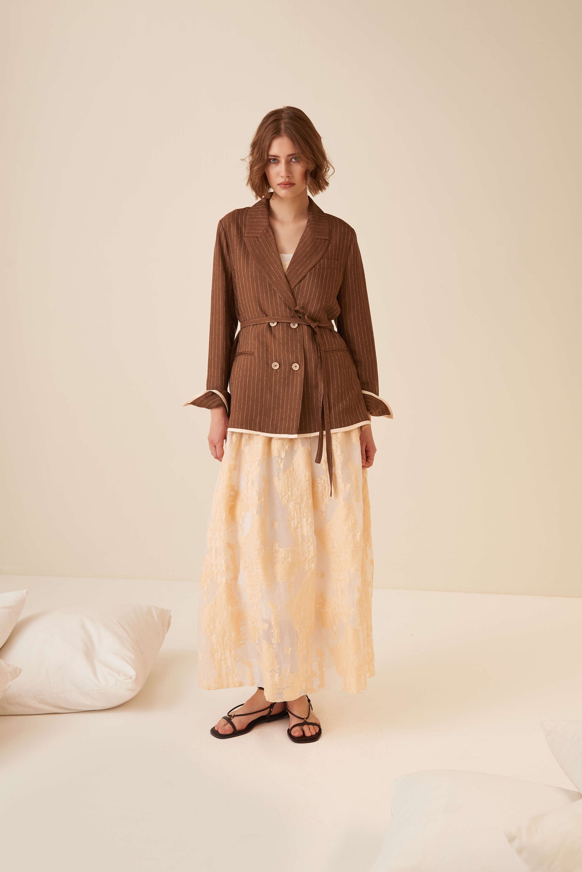 Giacca gessata destrutturata