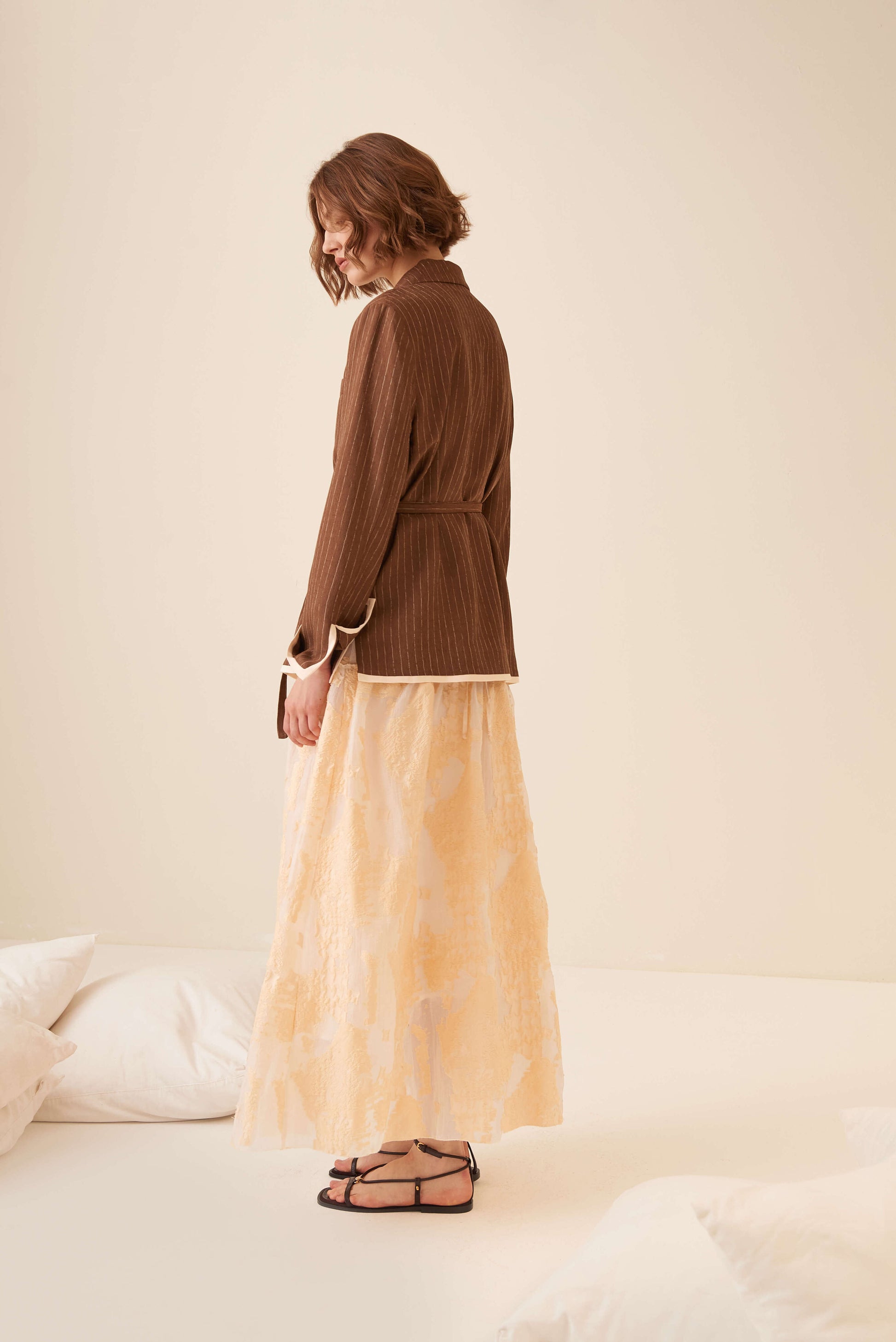 Giacca gessata destrutturata