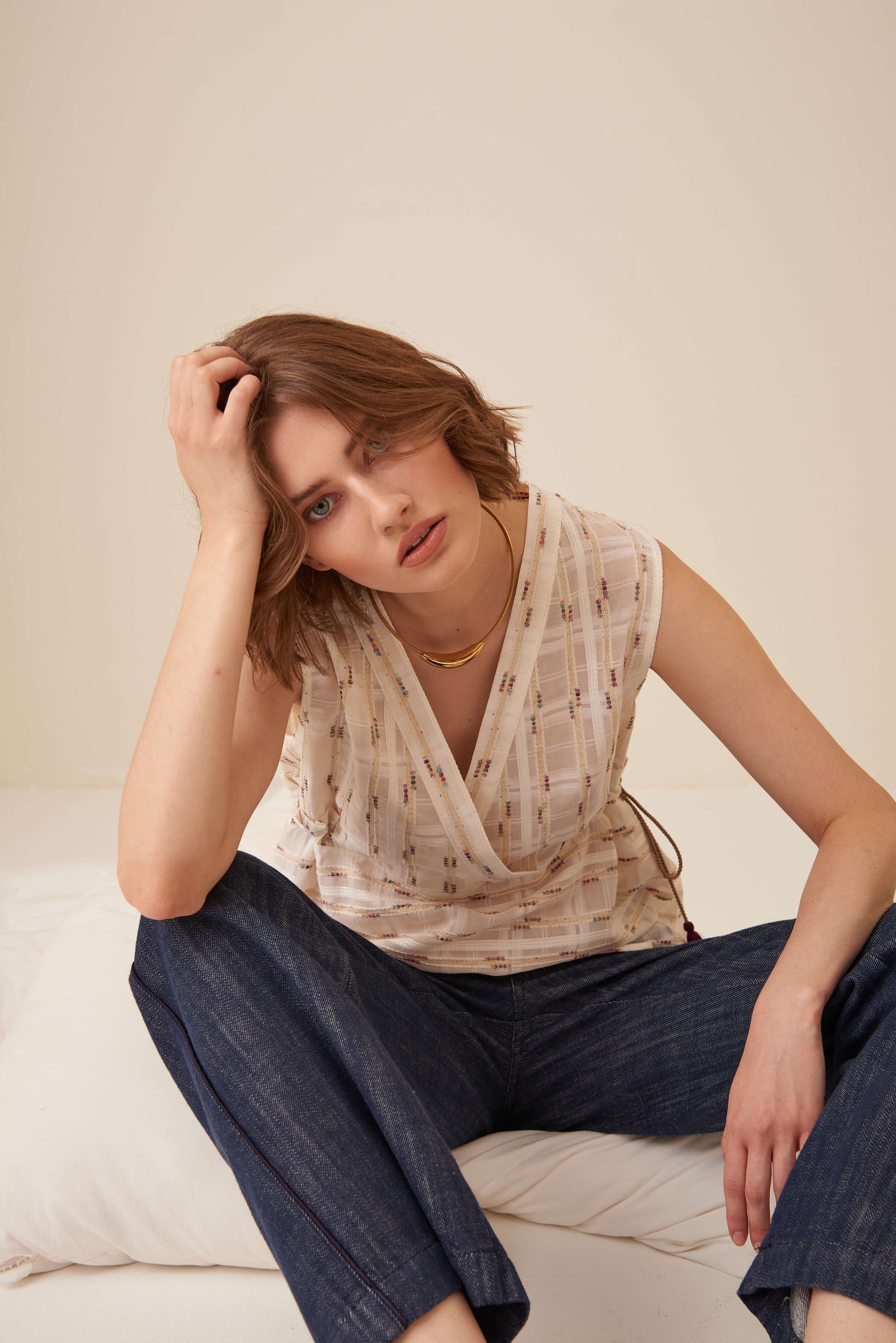 Top in jacquard
