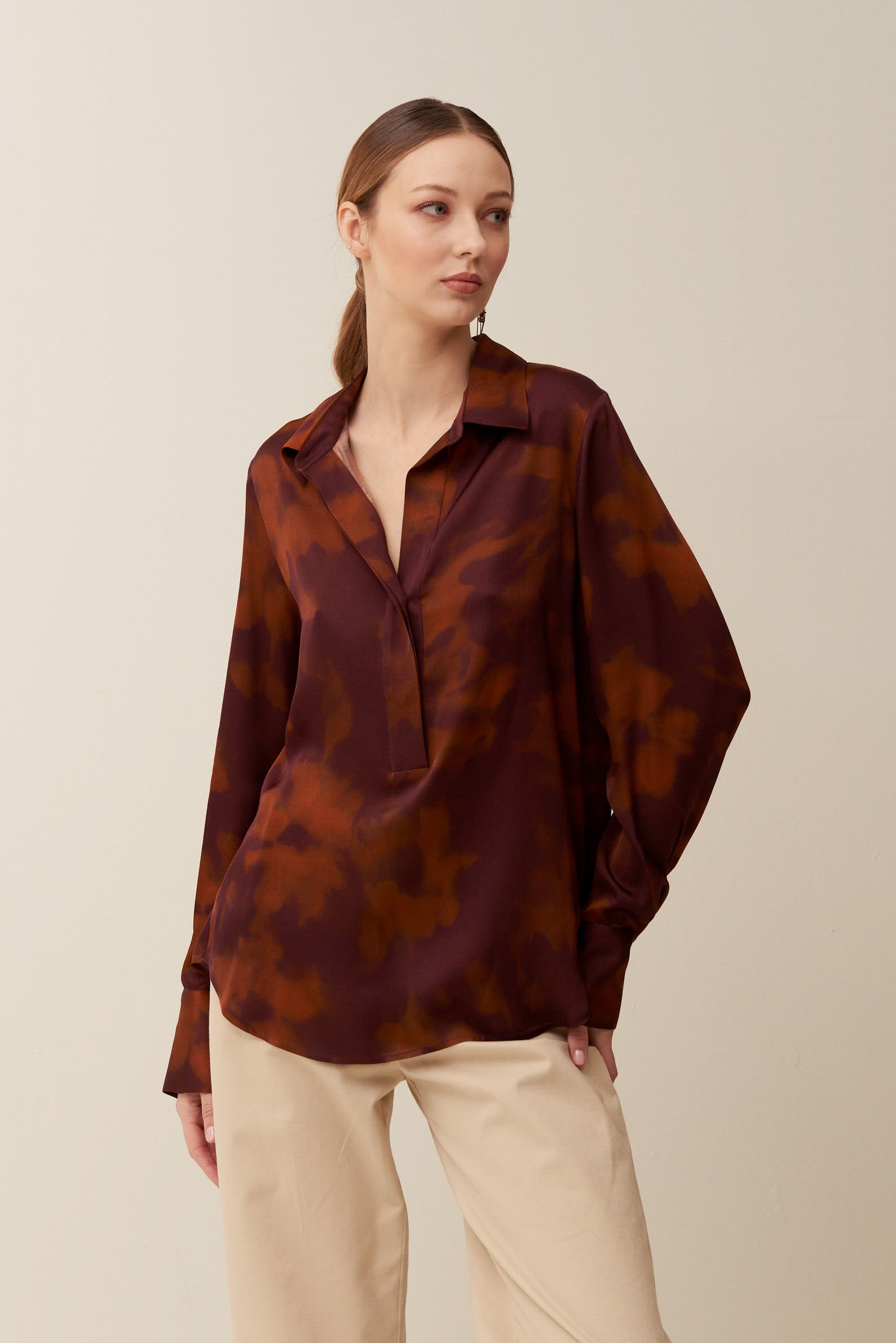 Camicia in Viscosa fantasia sfumata