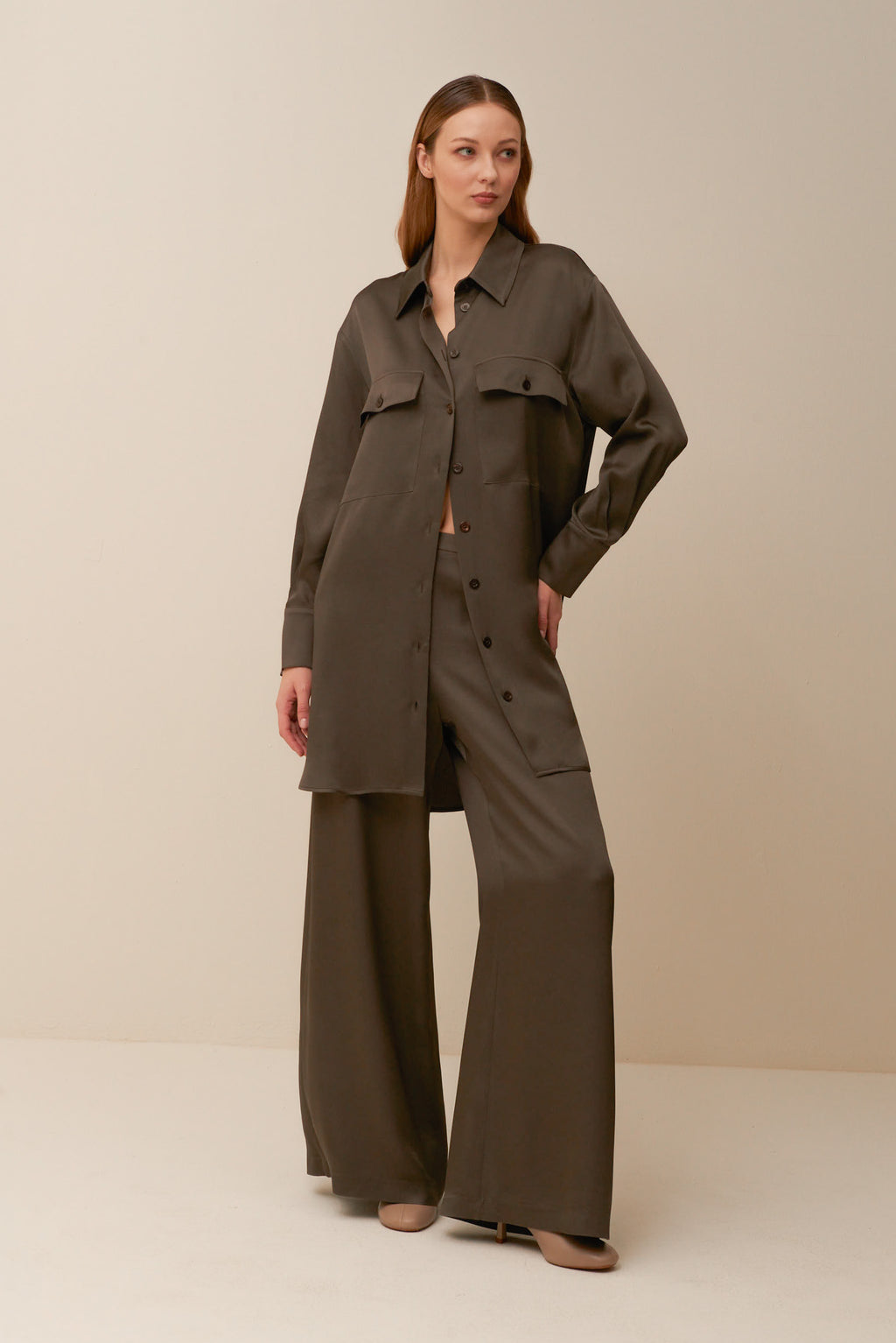 Pantalone palazzo in crêpe