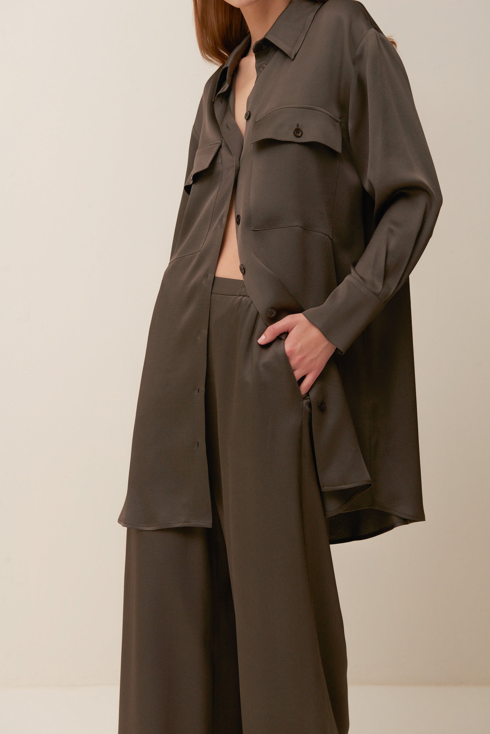 Pantalone palazzo in crêpe