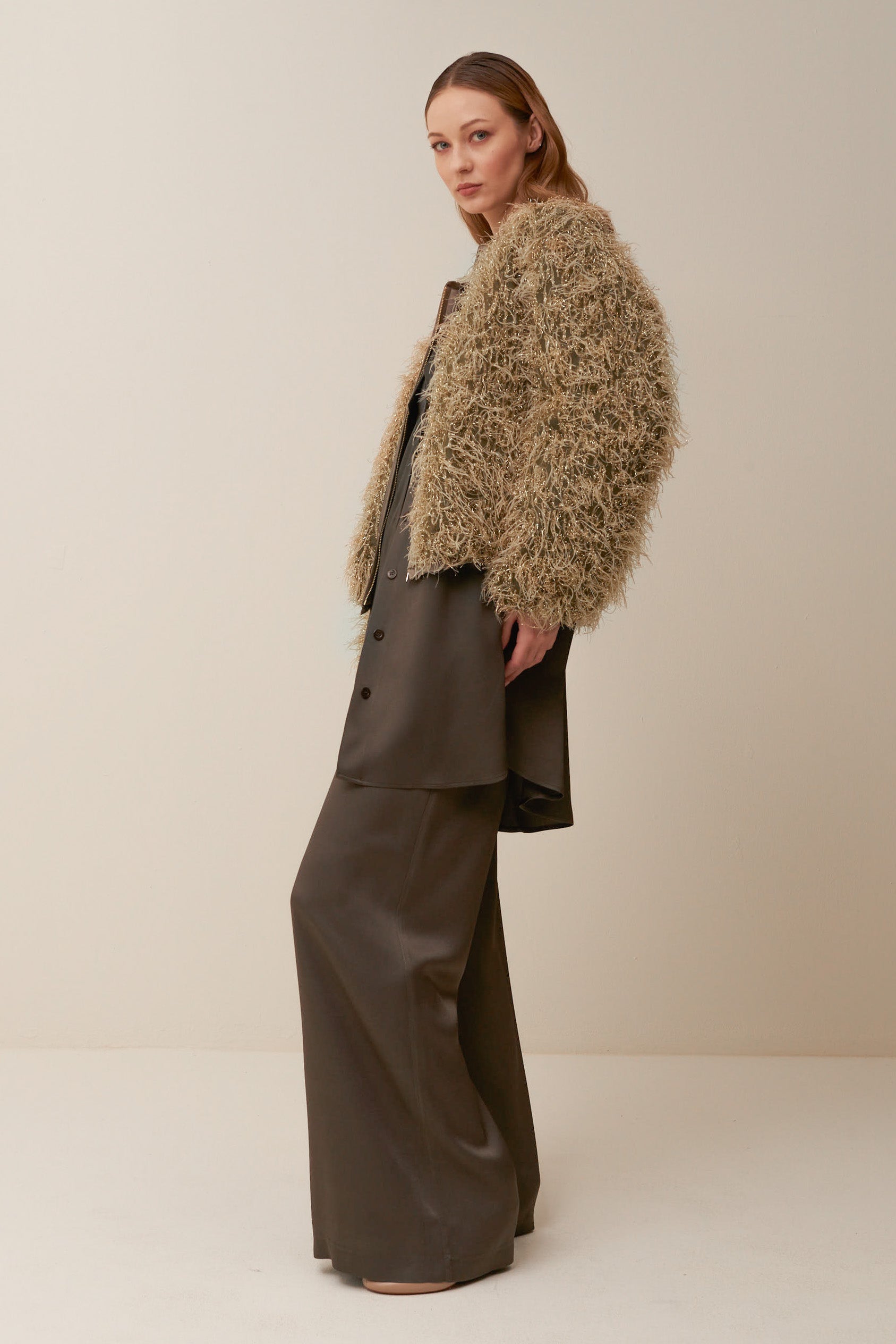 Pantalone palazzo in crêpe