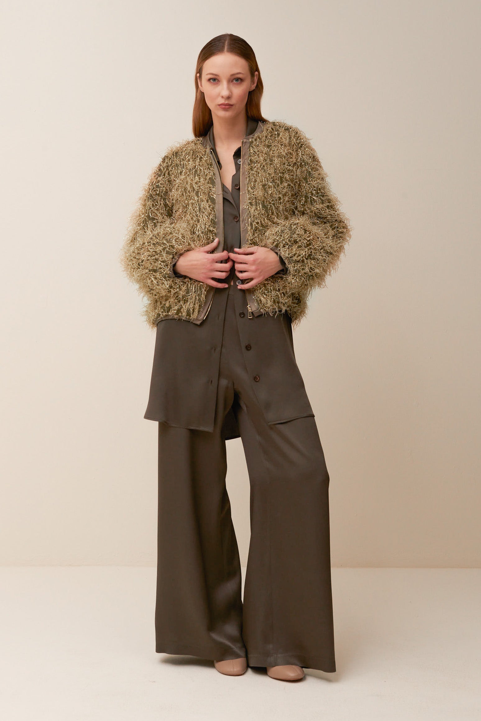 Pantalone palazzo in crêpe
