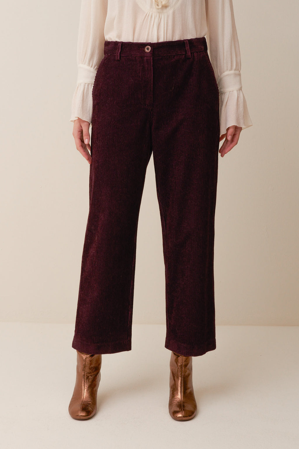 Pantalone in velluto di viscosa