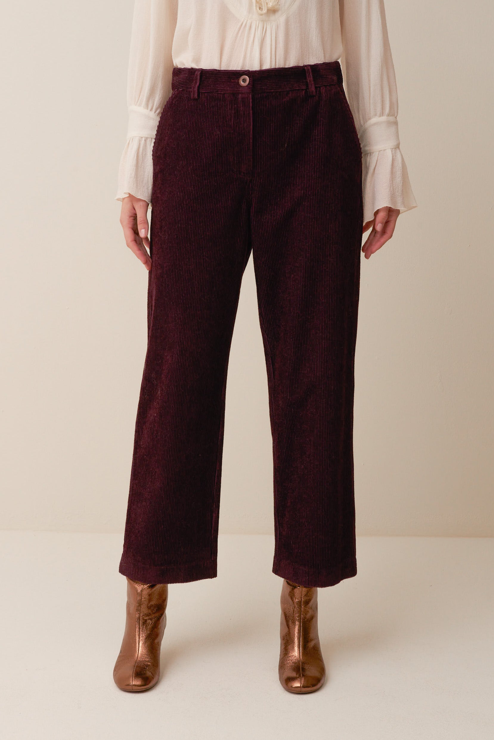 Pantalone in velluto di viscosa