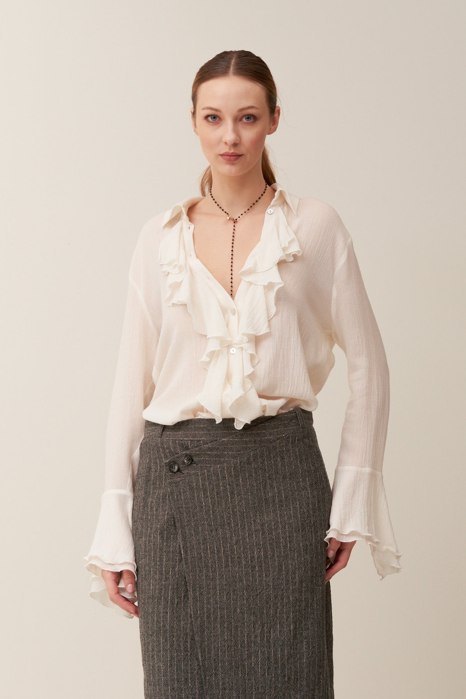 Camicia in Viscosa e Lana
