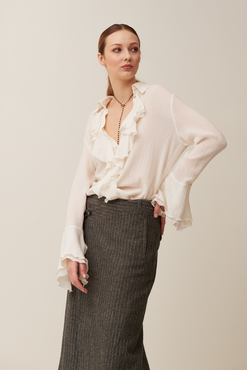 Camicia in Viscosa e Lana