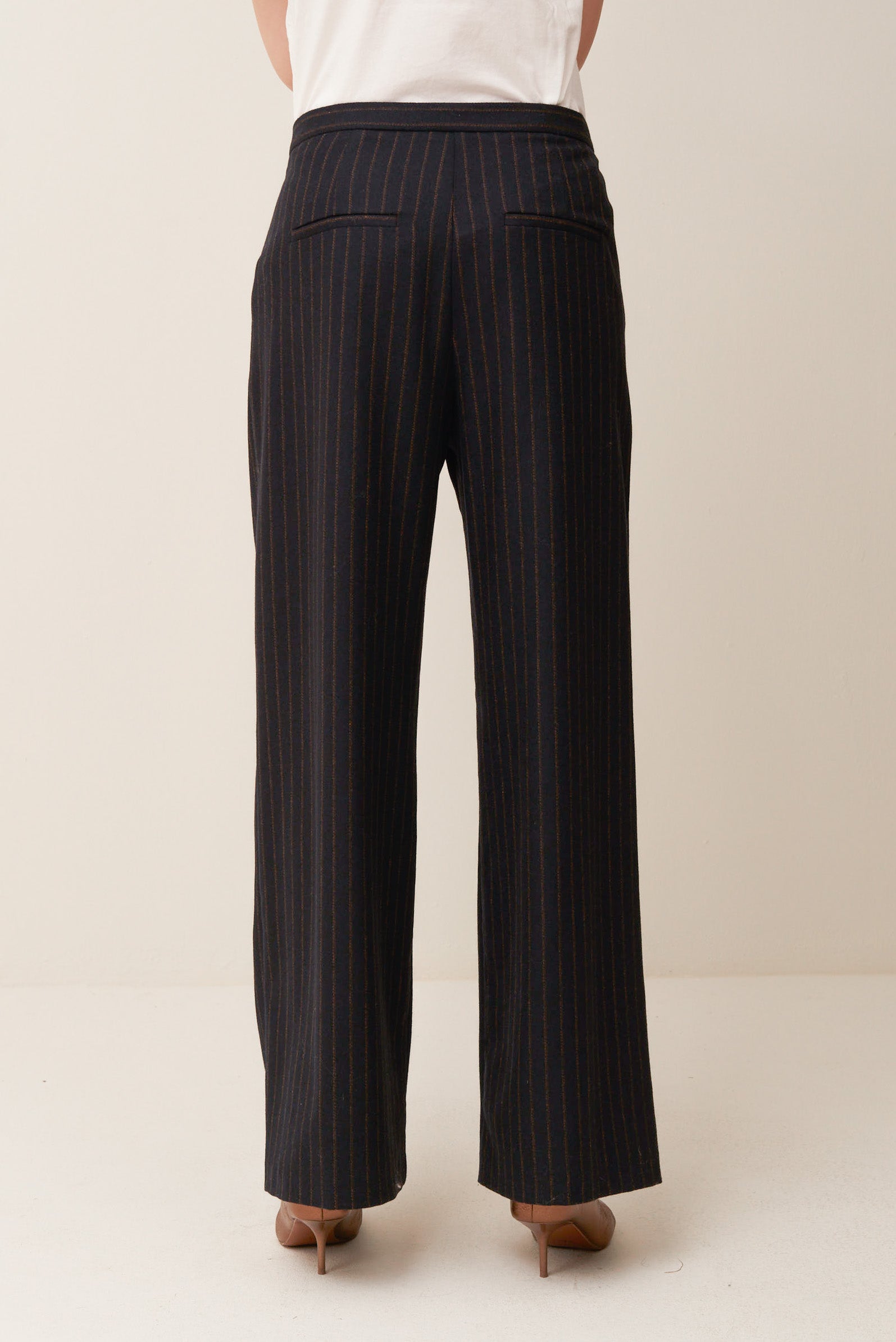 Pantalone in flanella gessata