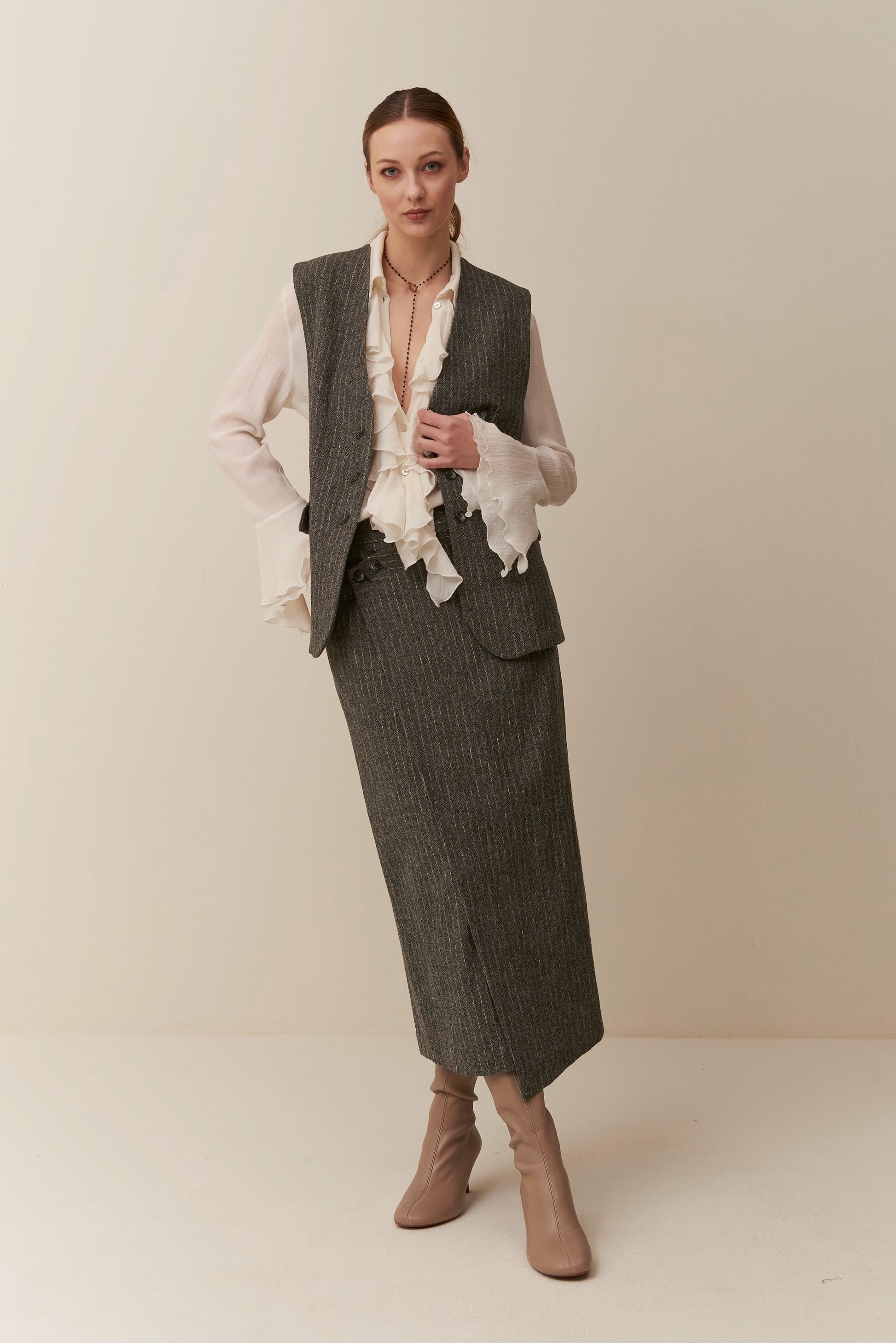 Gilet Gessato in lana
