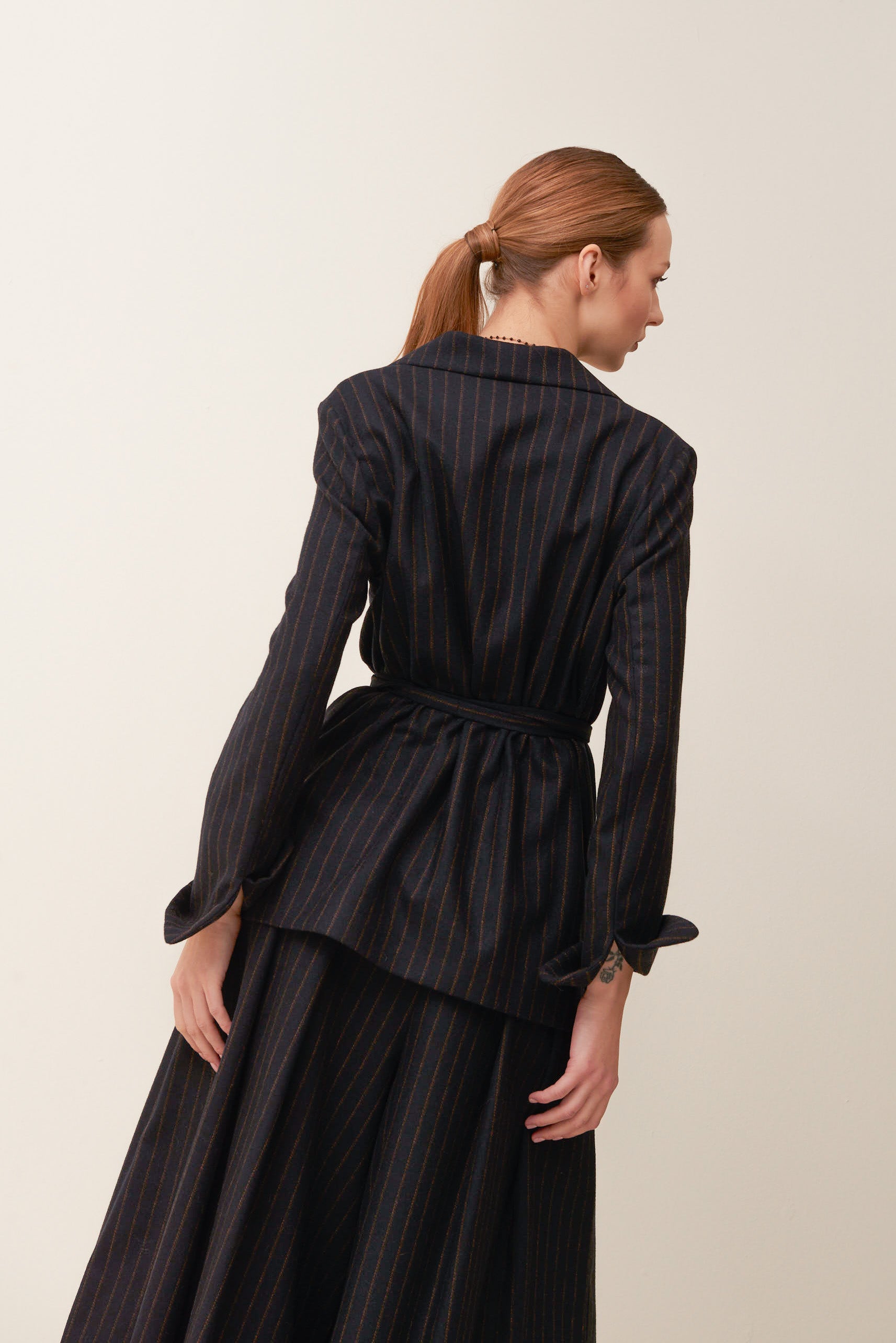 Gonna pantalone in flanella gessata