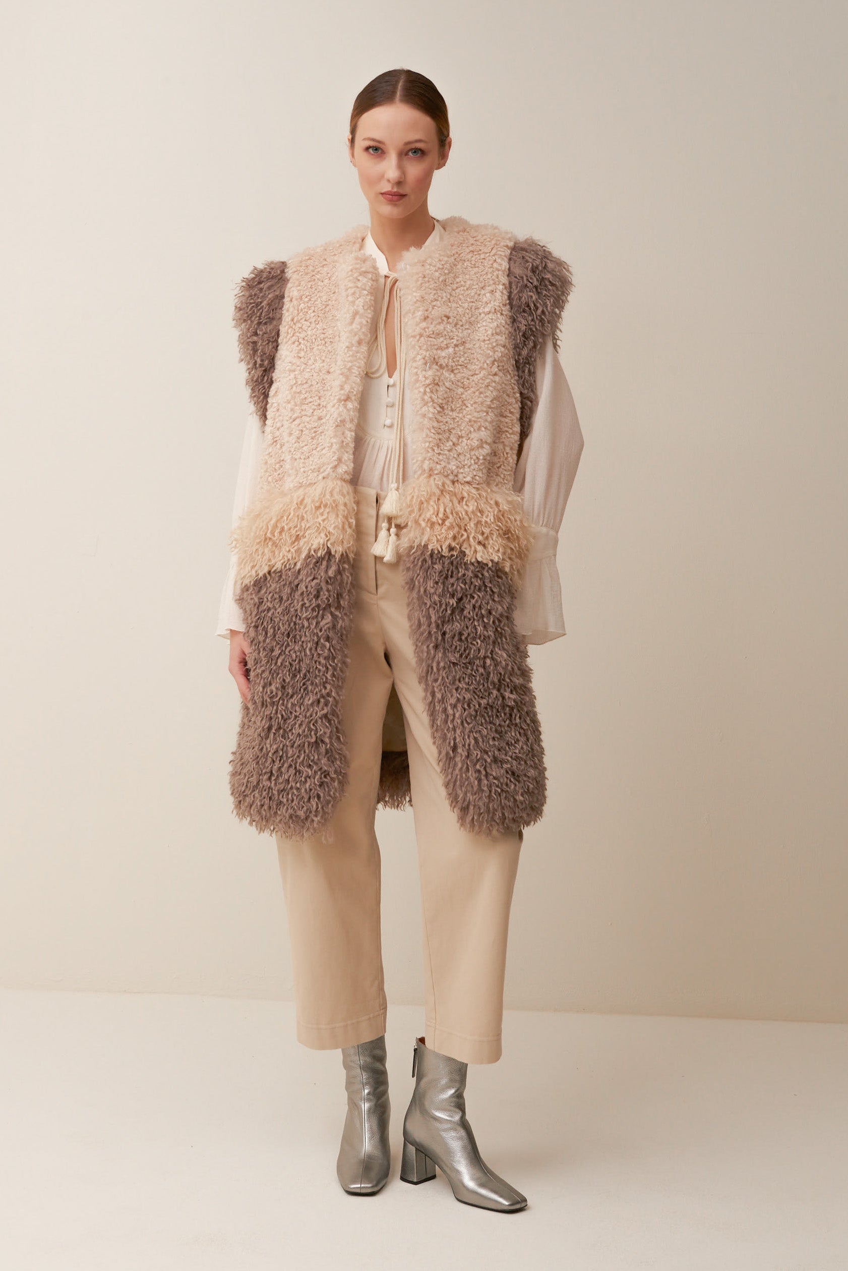 Gilet in Eco Pelo Bicolore