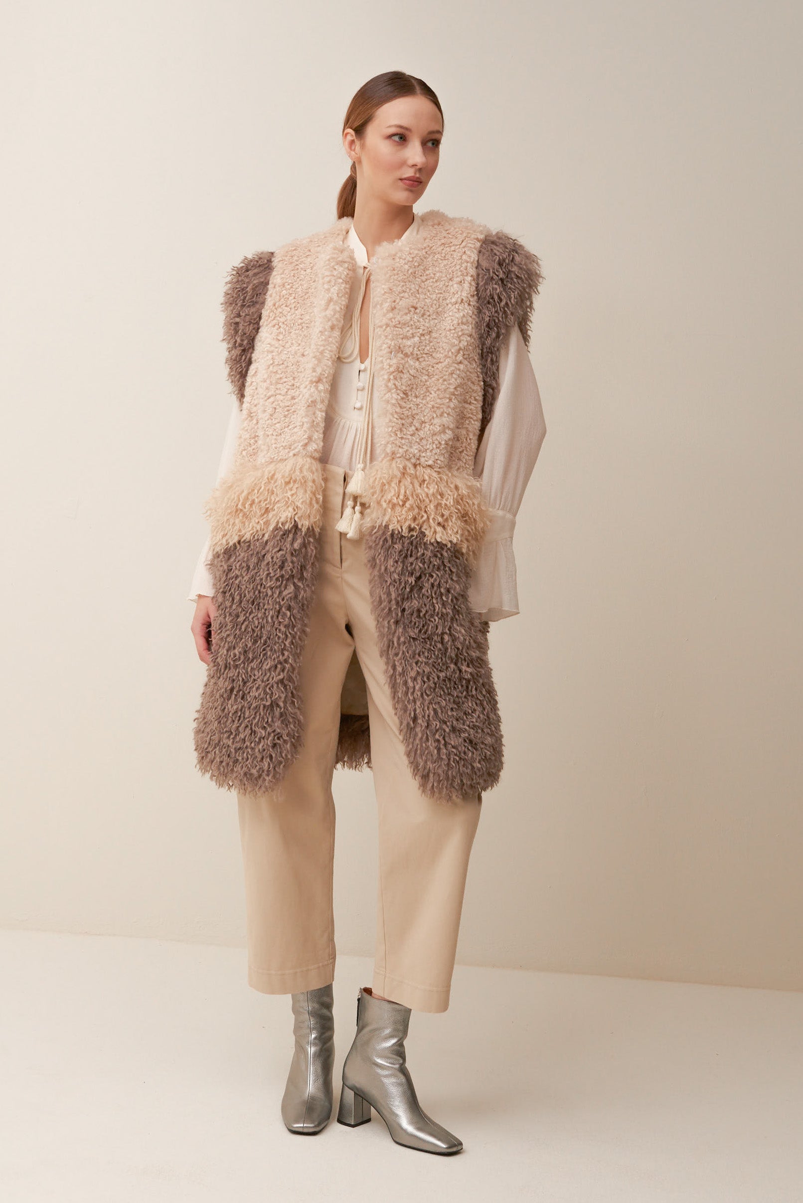 Gilet in Eco Pelo Bicolore