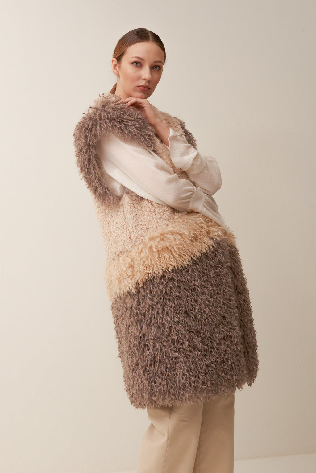Gilet in Eco Pelo Bicolore