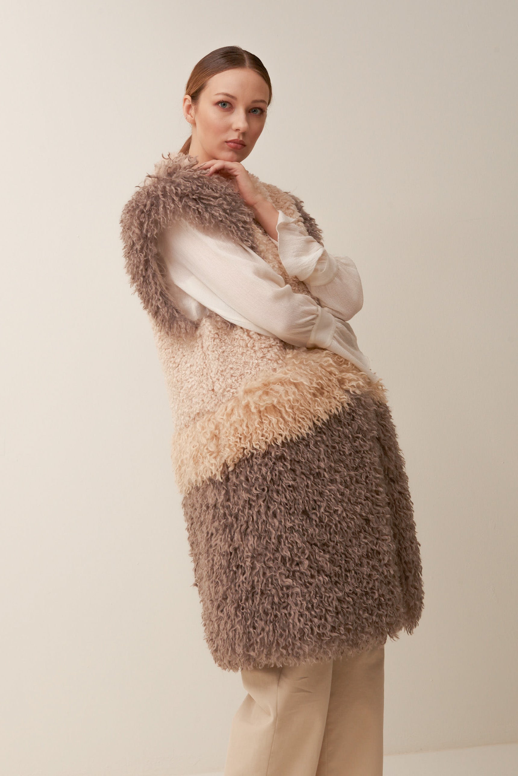 Gilet in Eco Pelo Bicolore