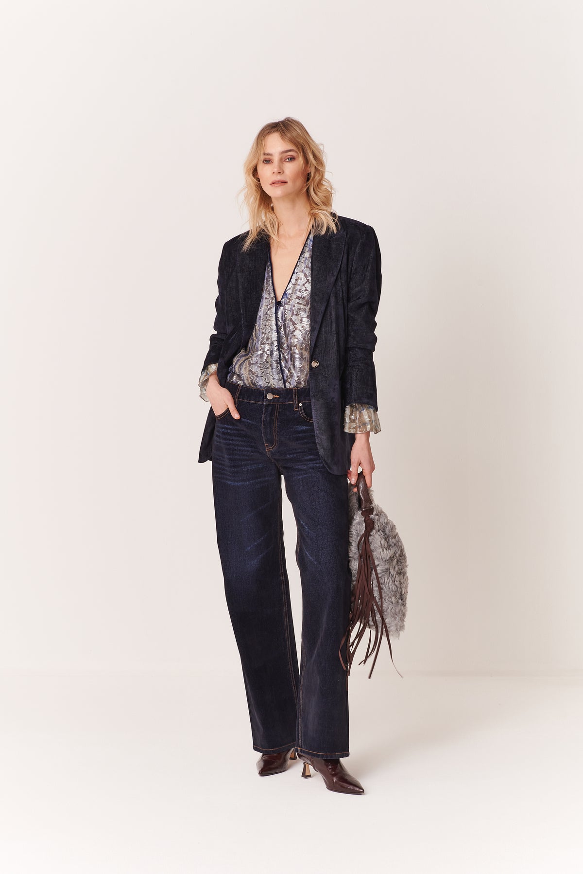 Jeans a uomo floccato