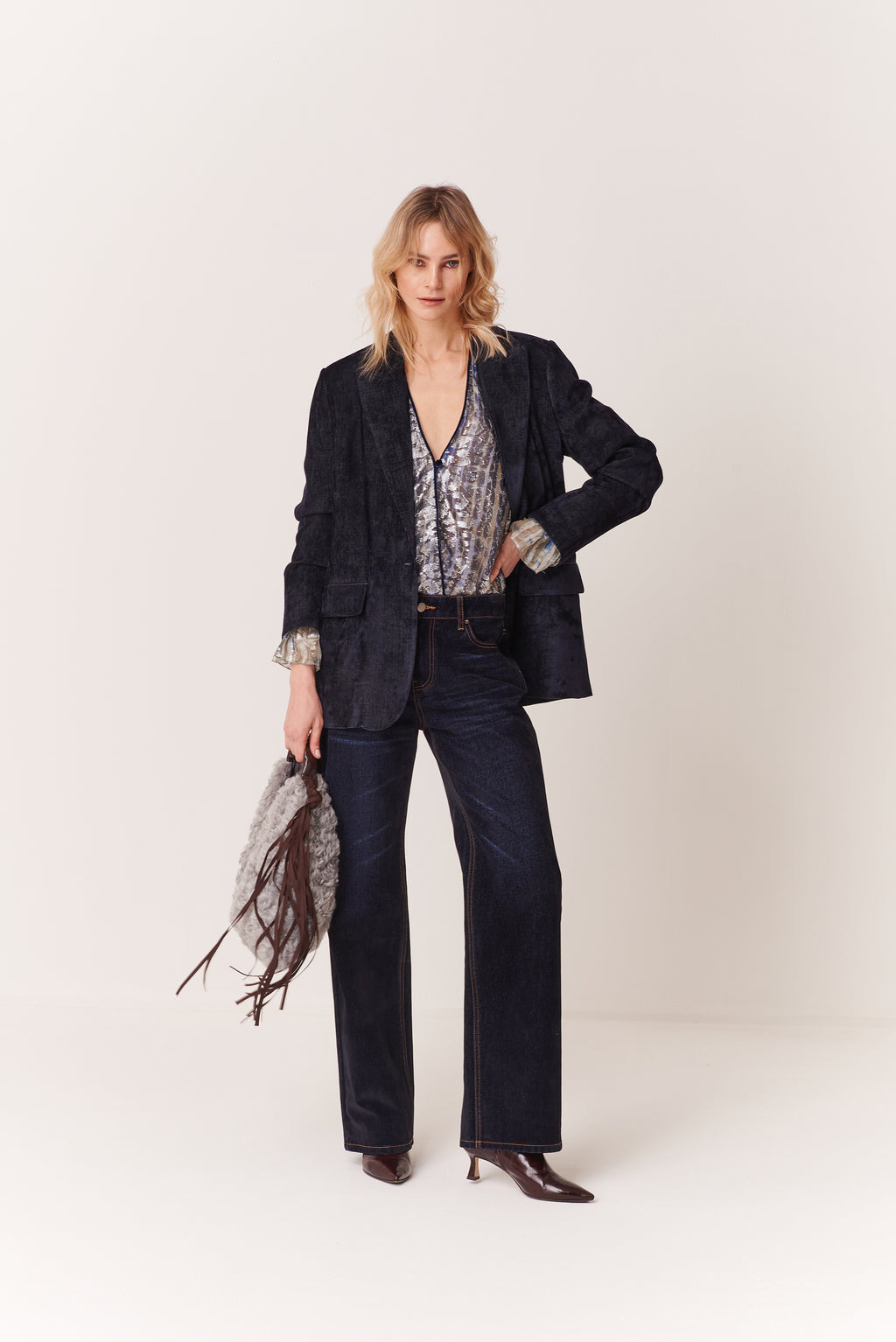 Jeans a uomo floccato