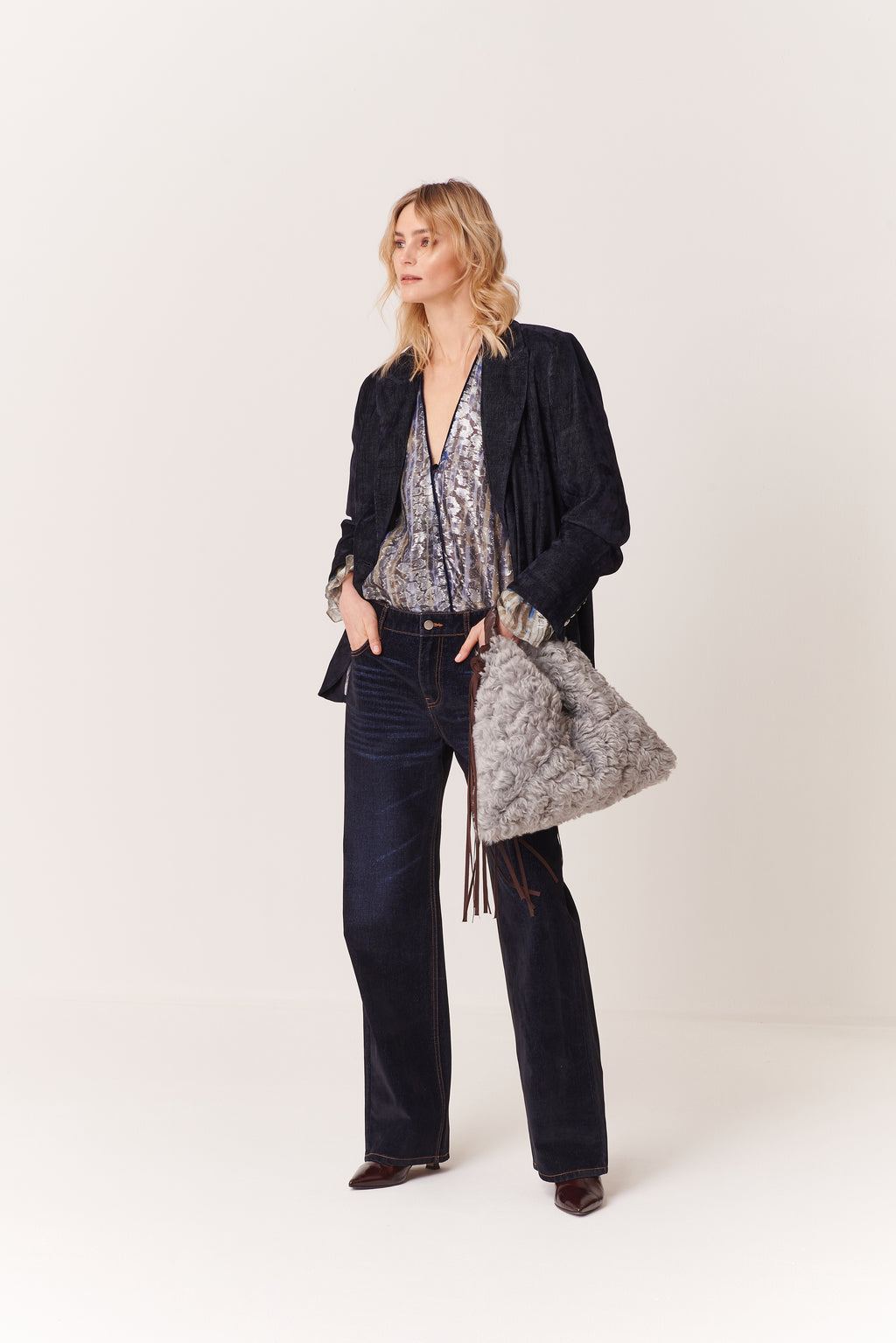 Jeans a uomo floccato