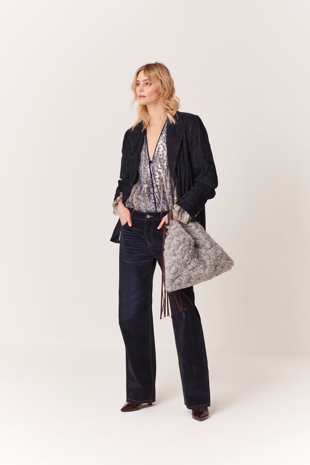Jeans a uomo floccato