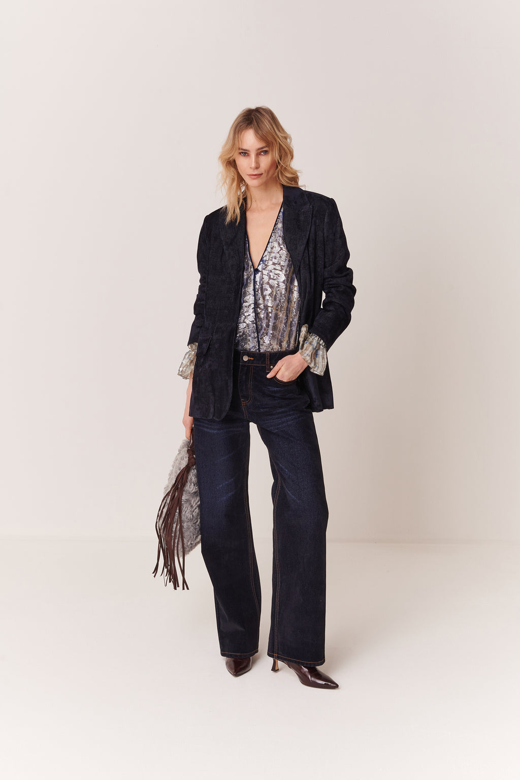 Jeans a uomo floccato