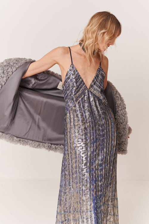 Abito sottoveste in Jacquard Seta Lurex
