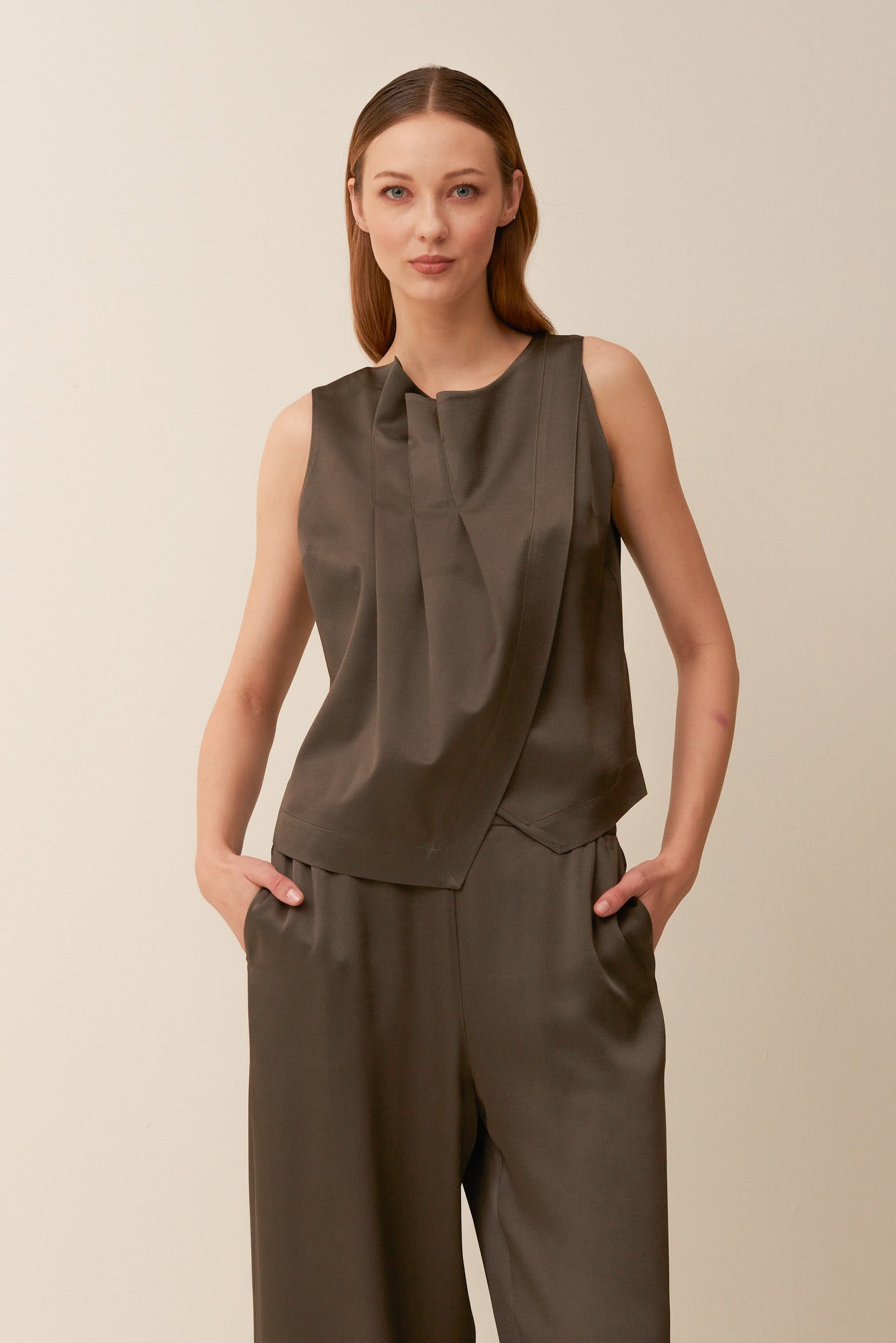 Pantalone palazzo in crêpe