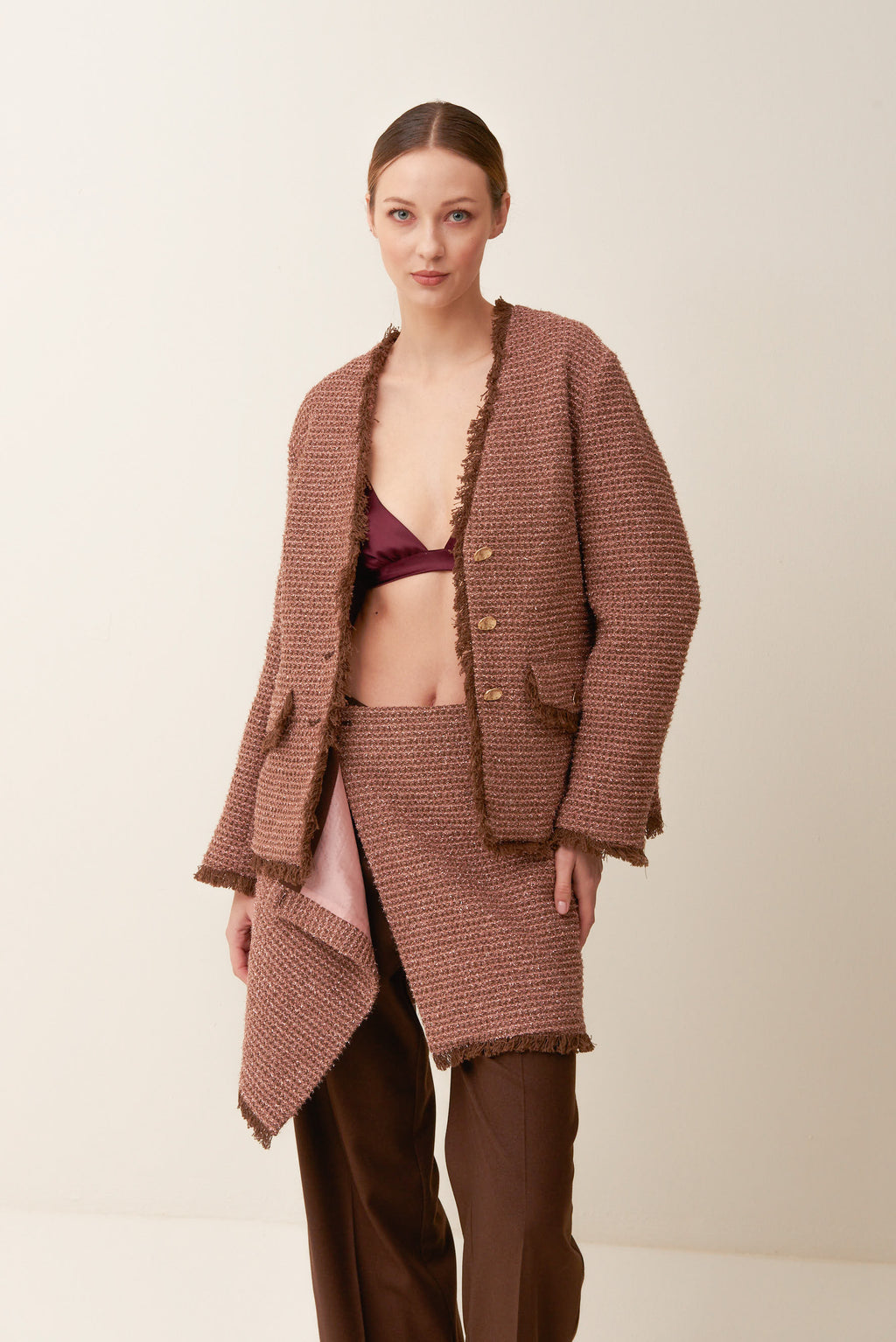 Giacca Boxy in jacquard lurex