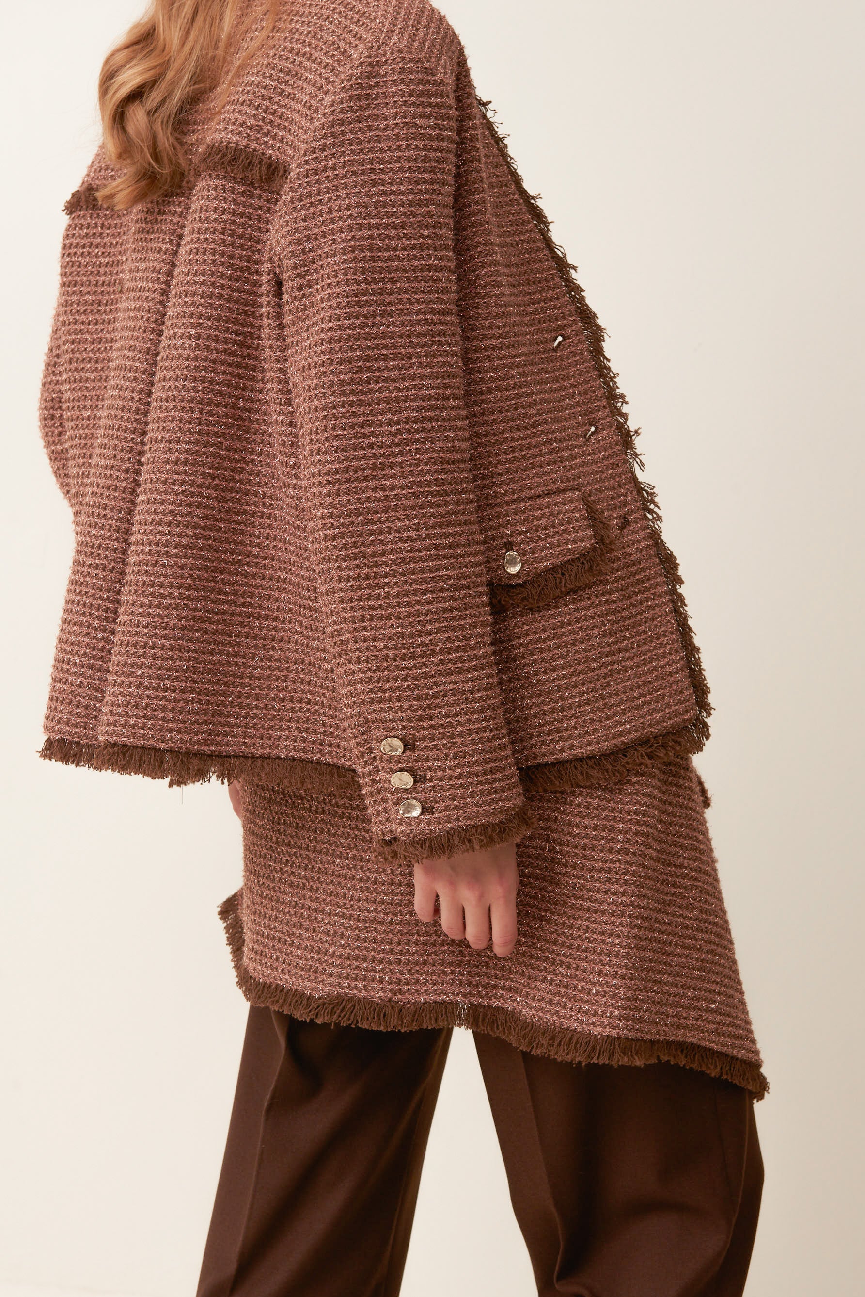 Giacca Boxy in jacquard lurex