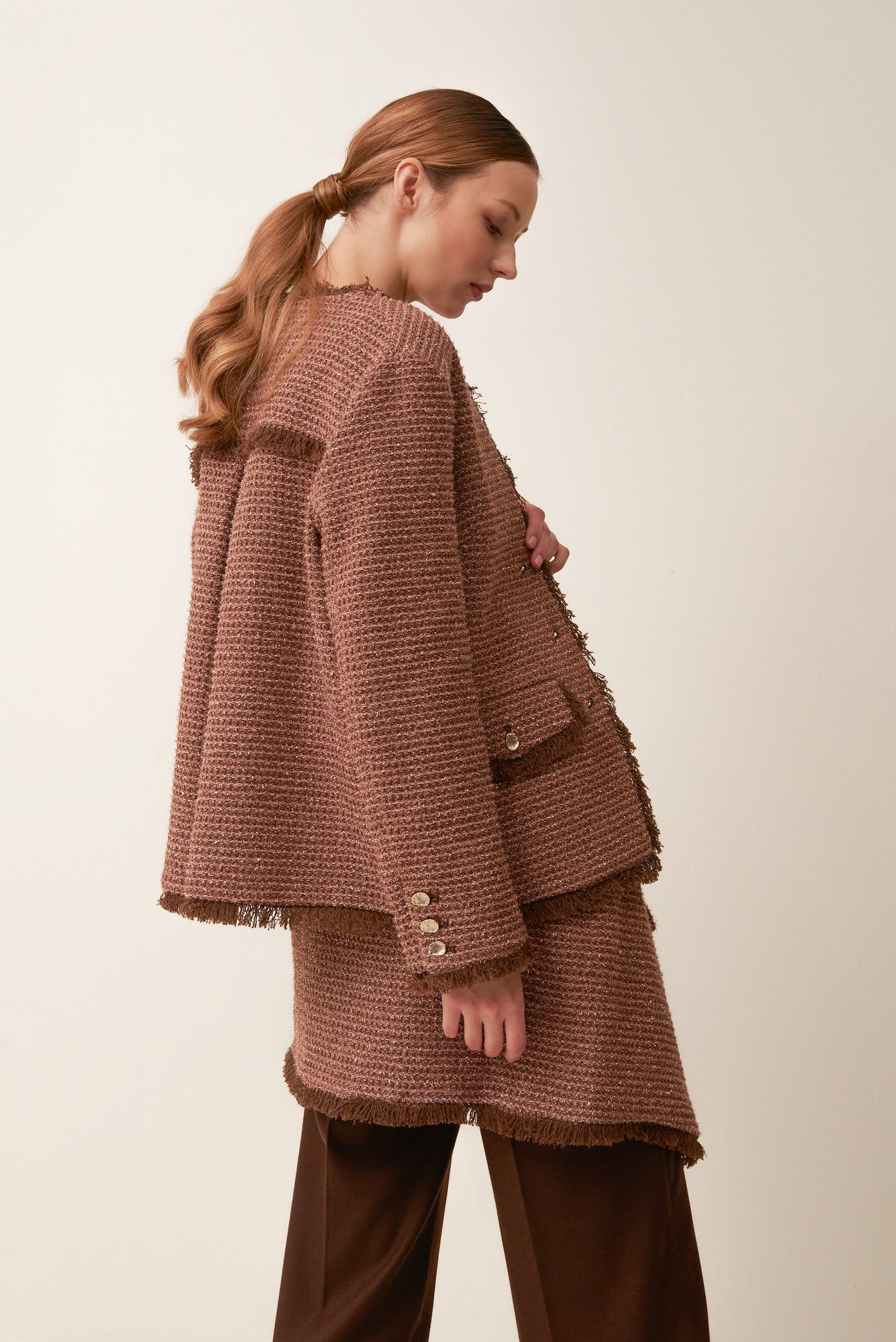 Giacca Boxy in jacquard lurex