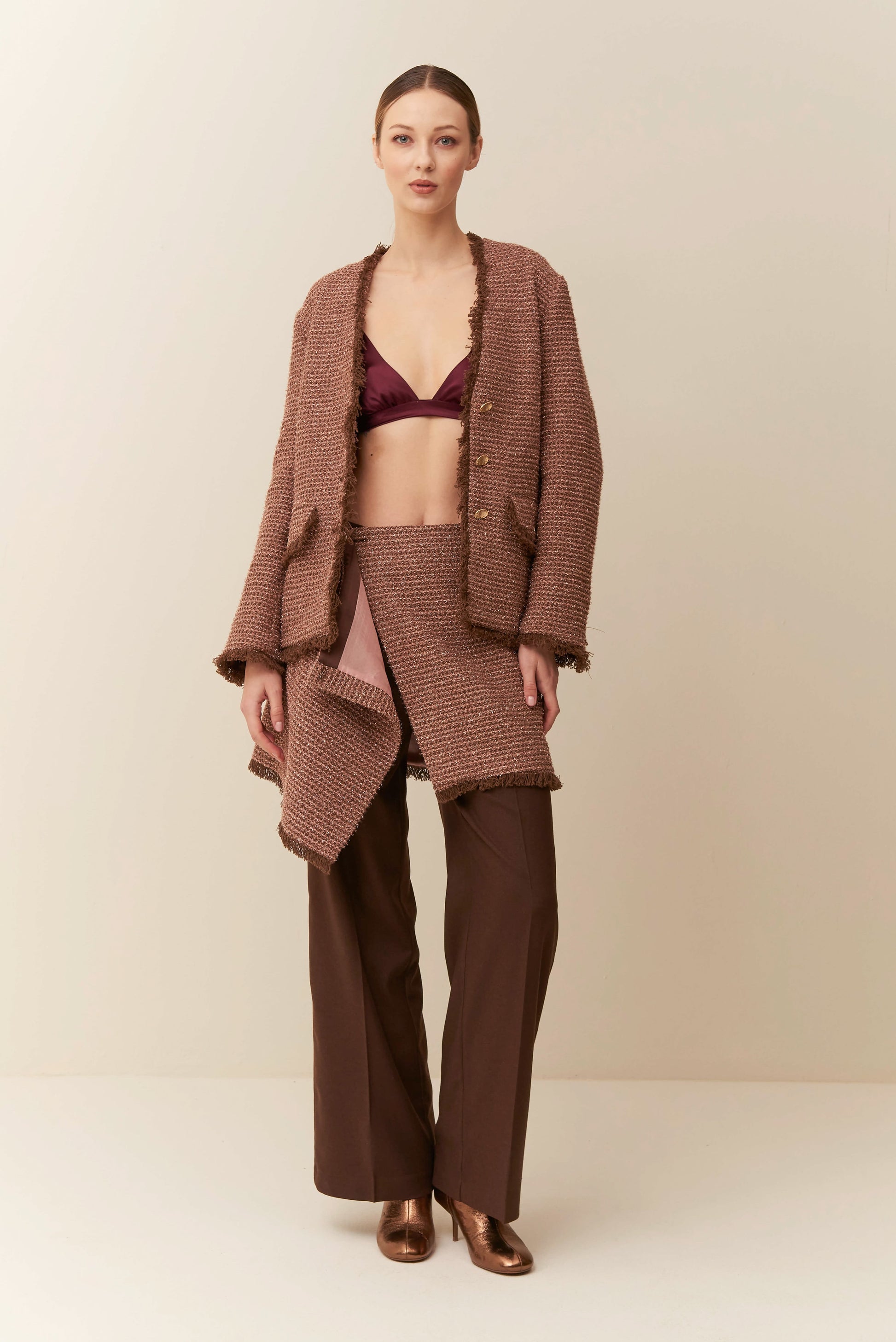 Giacca Boxy in jacquard lurex