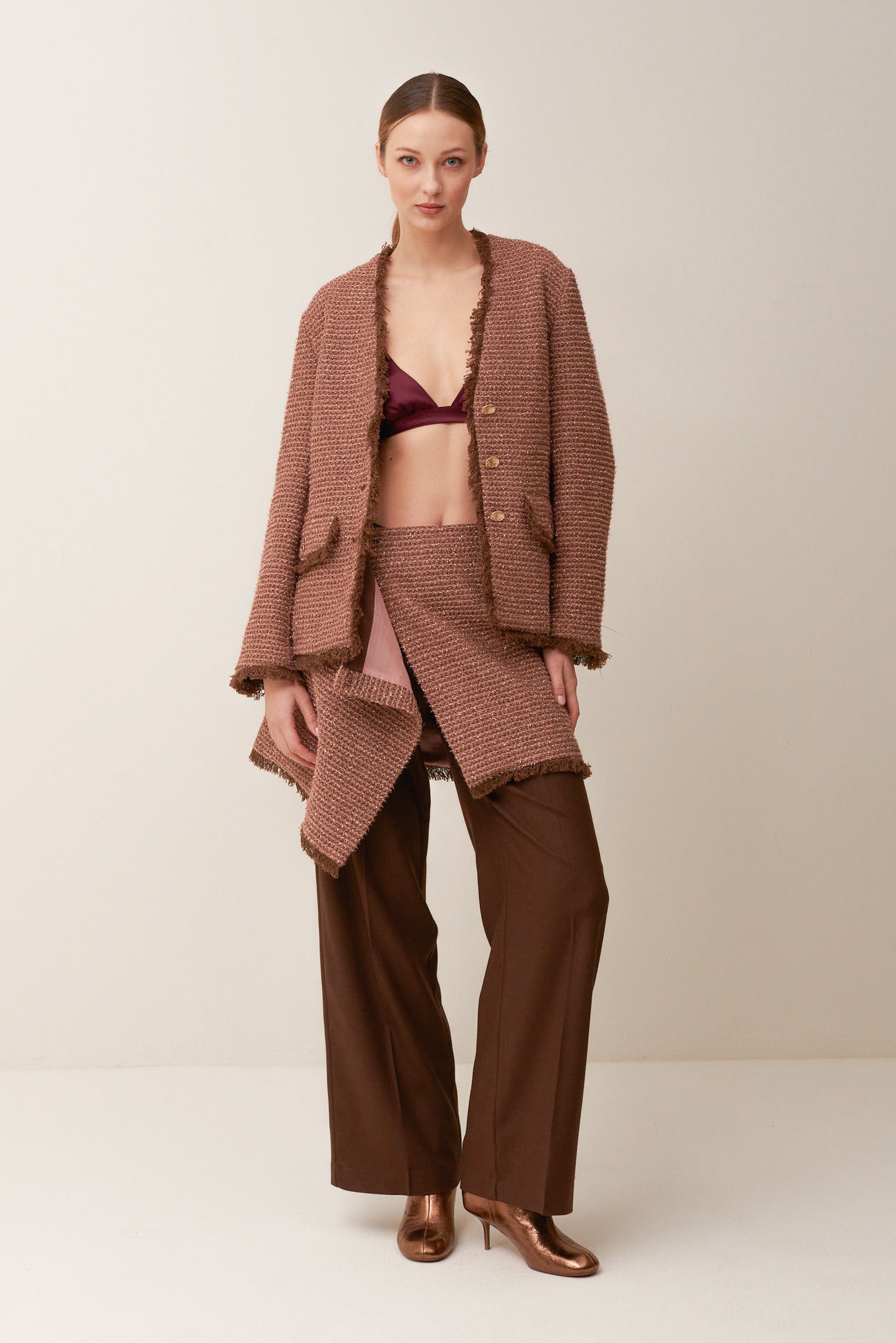 Giacca Boxy in jacquard lurex