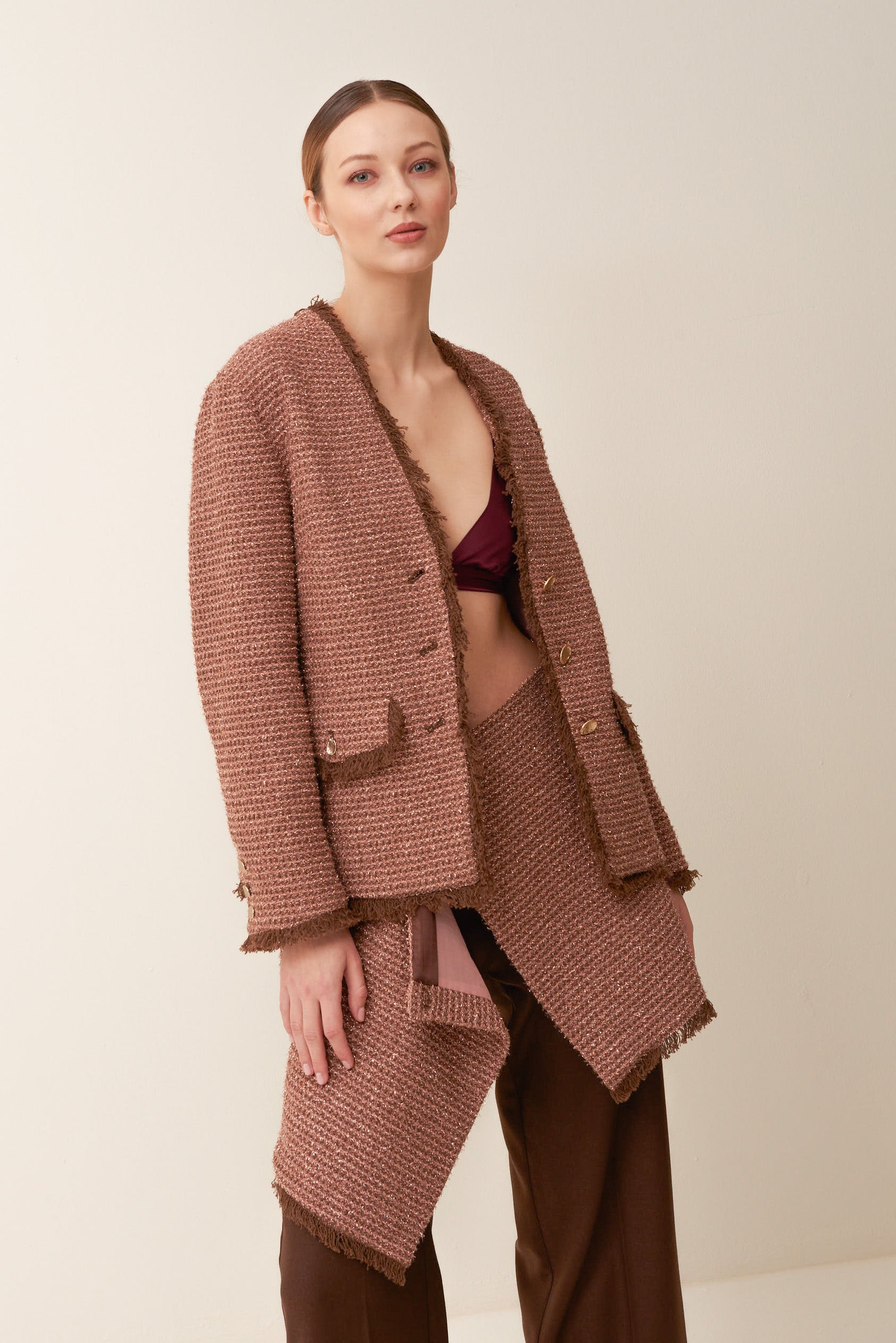 Giacca Boxy in jacquard lurex