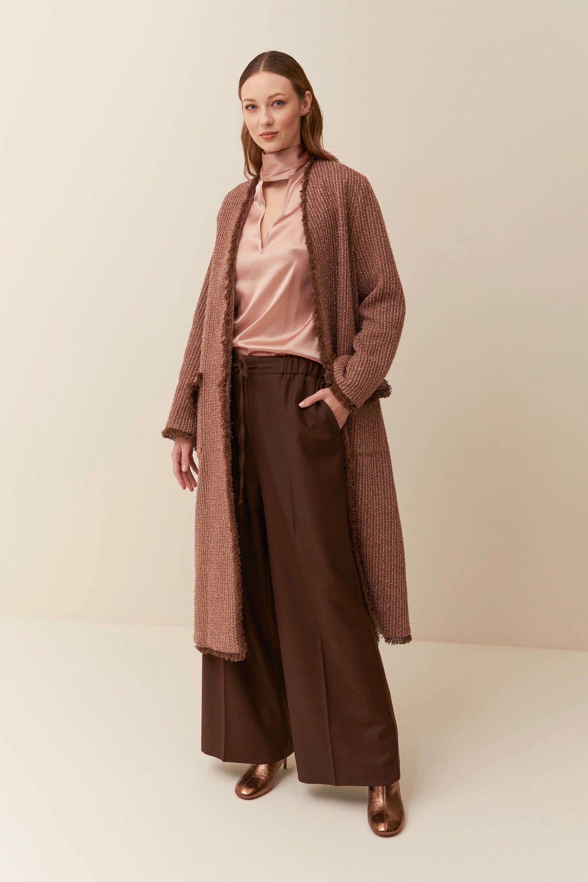 Spolvero lungo jacquard lurex