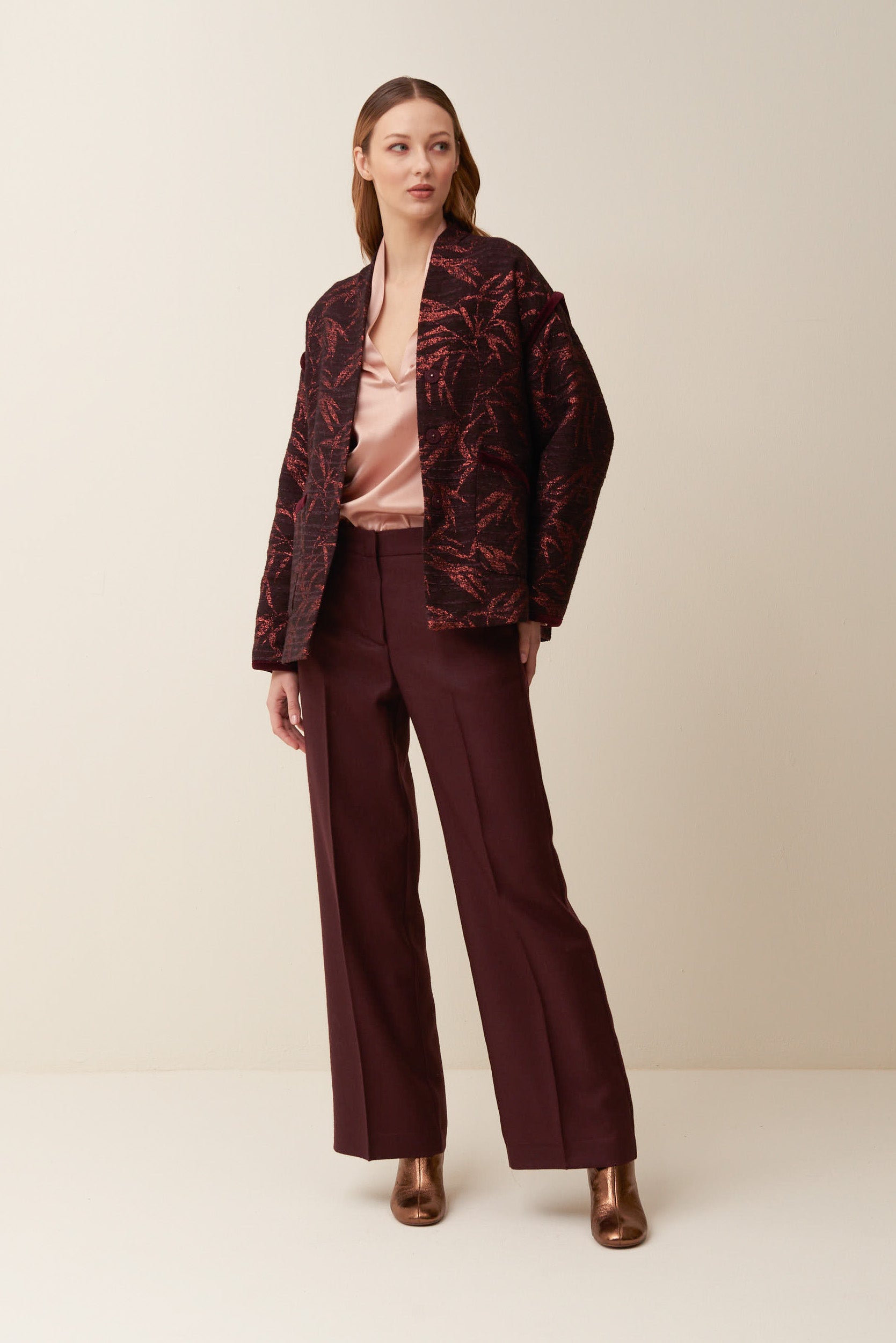 Caban in jacquard lurex