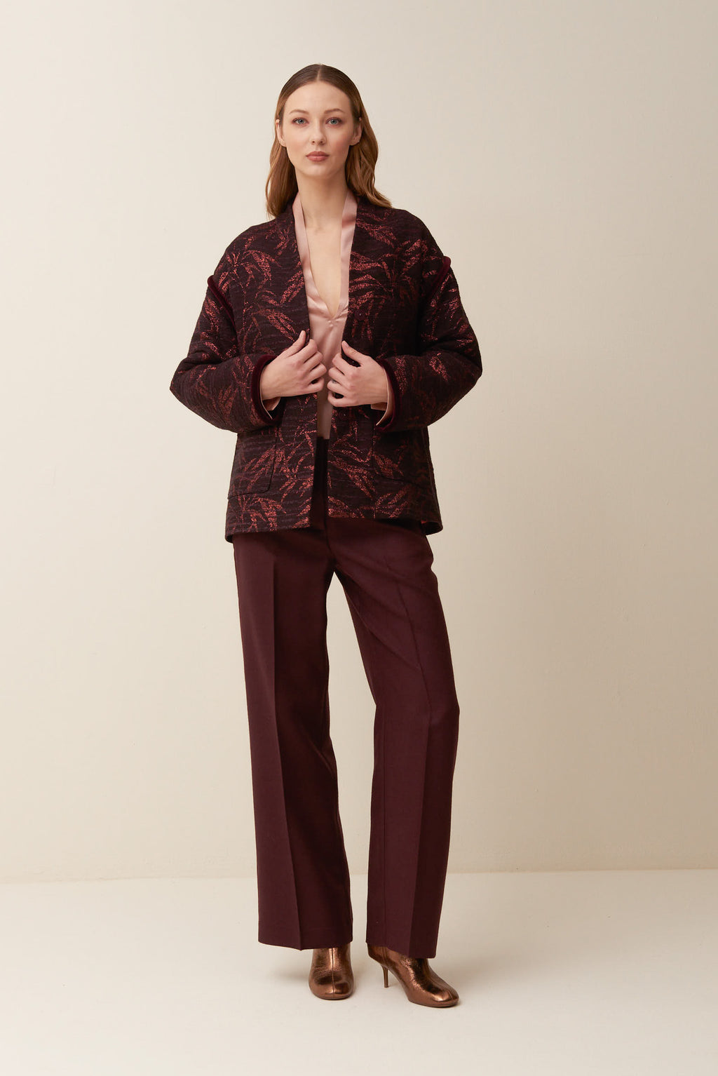 Caban in jacquard lurex