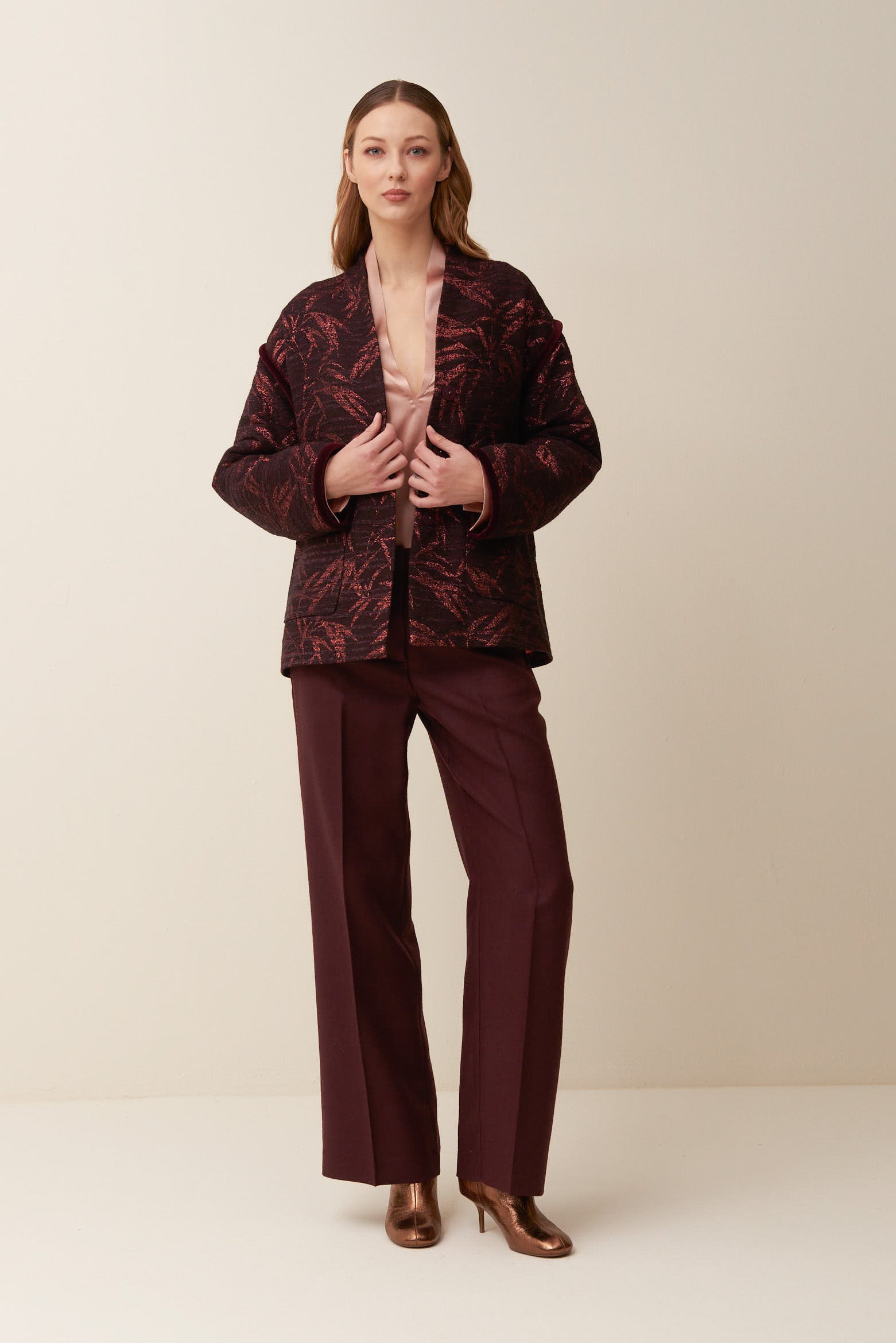 Caban in jacquard lurex